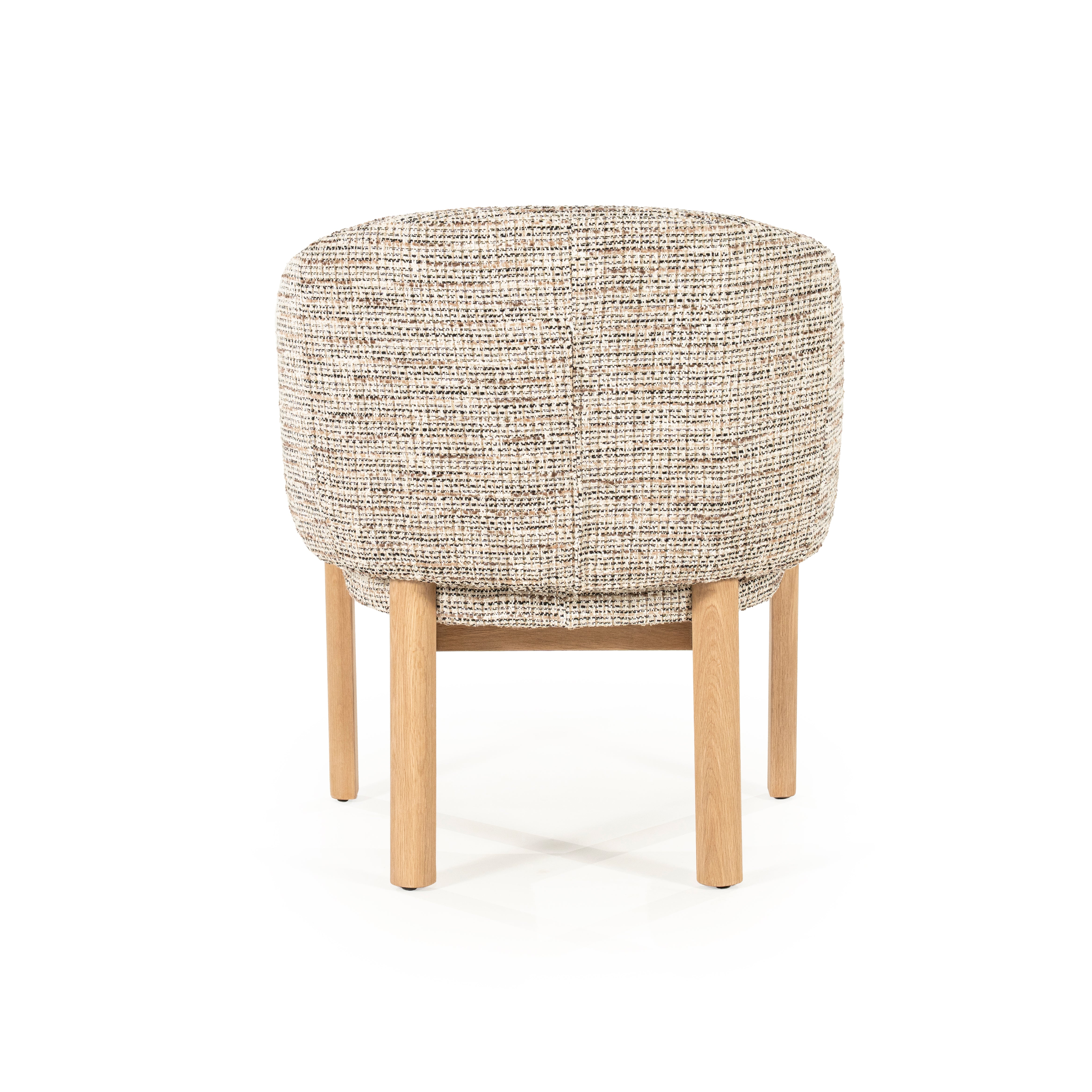 MICHA armchair in taupe with oak base