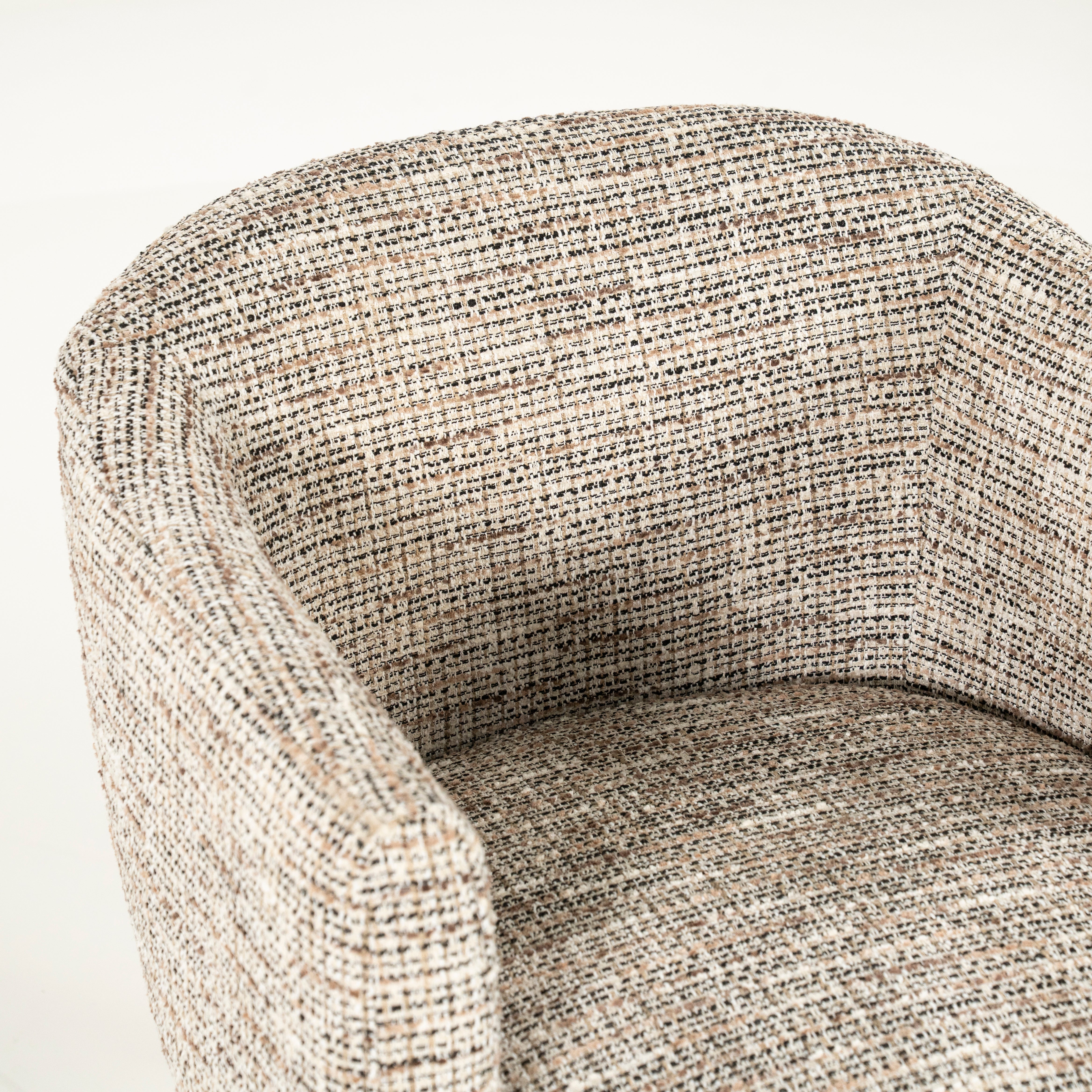 MICHA armchair in taupe with oak base