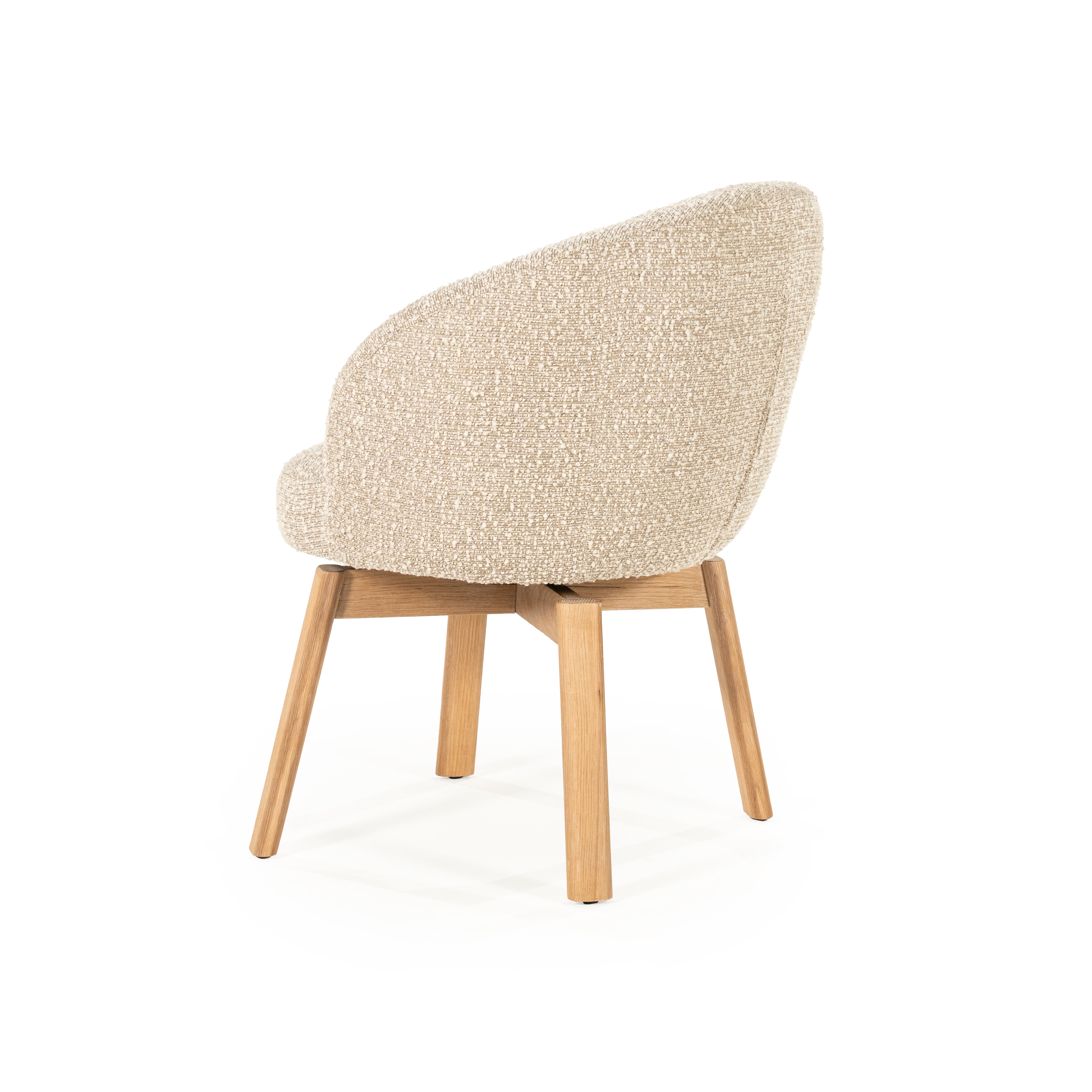 LIVIA swivel chair beige with wooden base