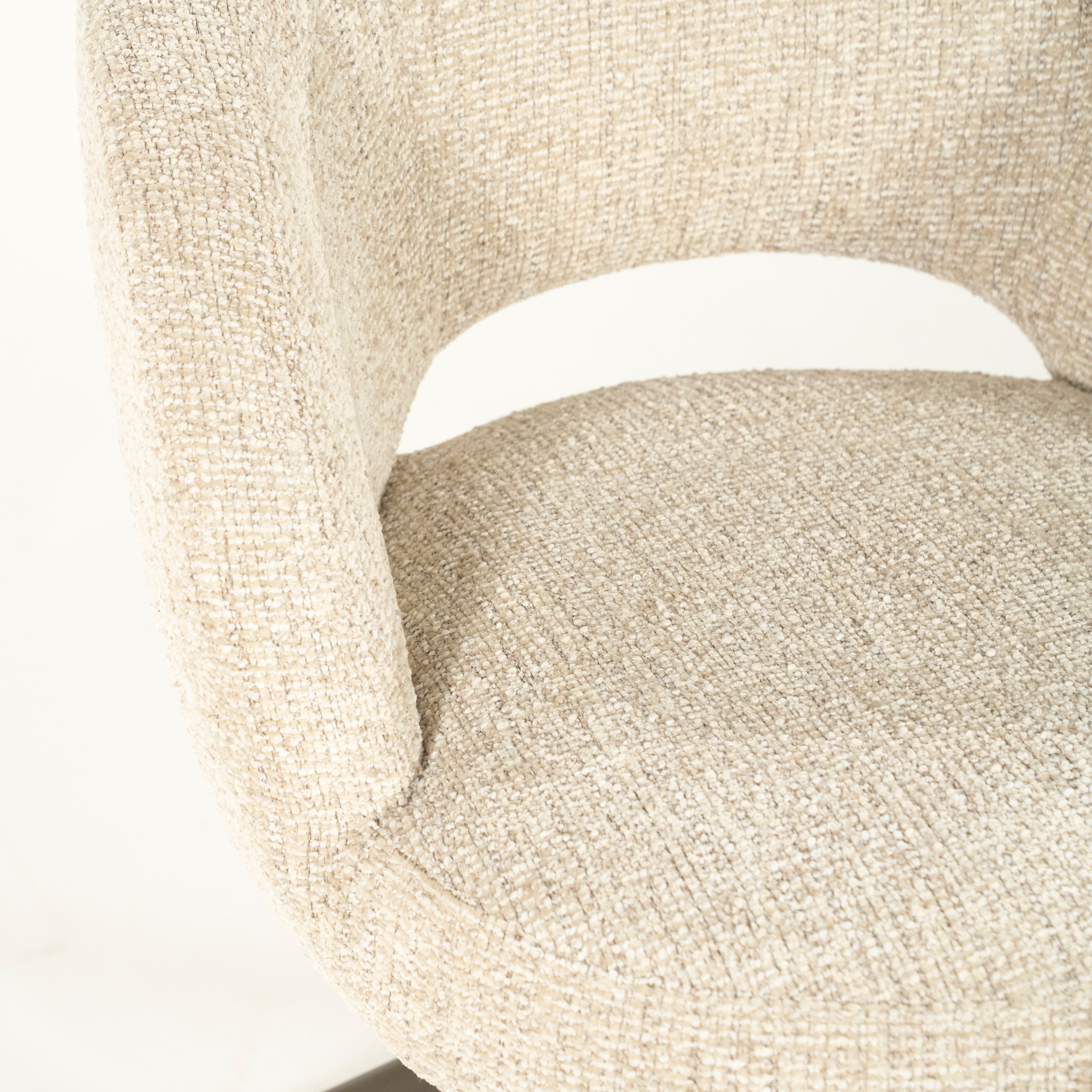 Krzesło obrotowe ALISSA beżowy z ciemnobrązową podstawą