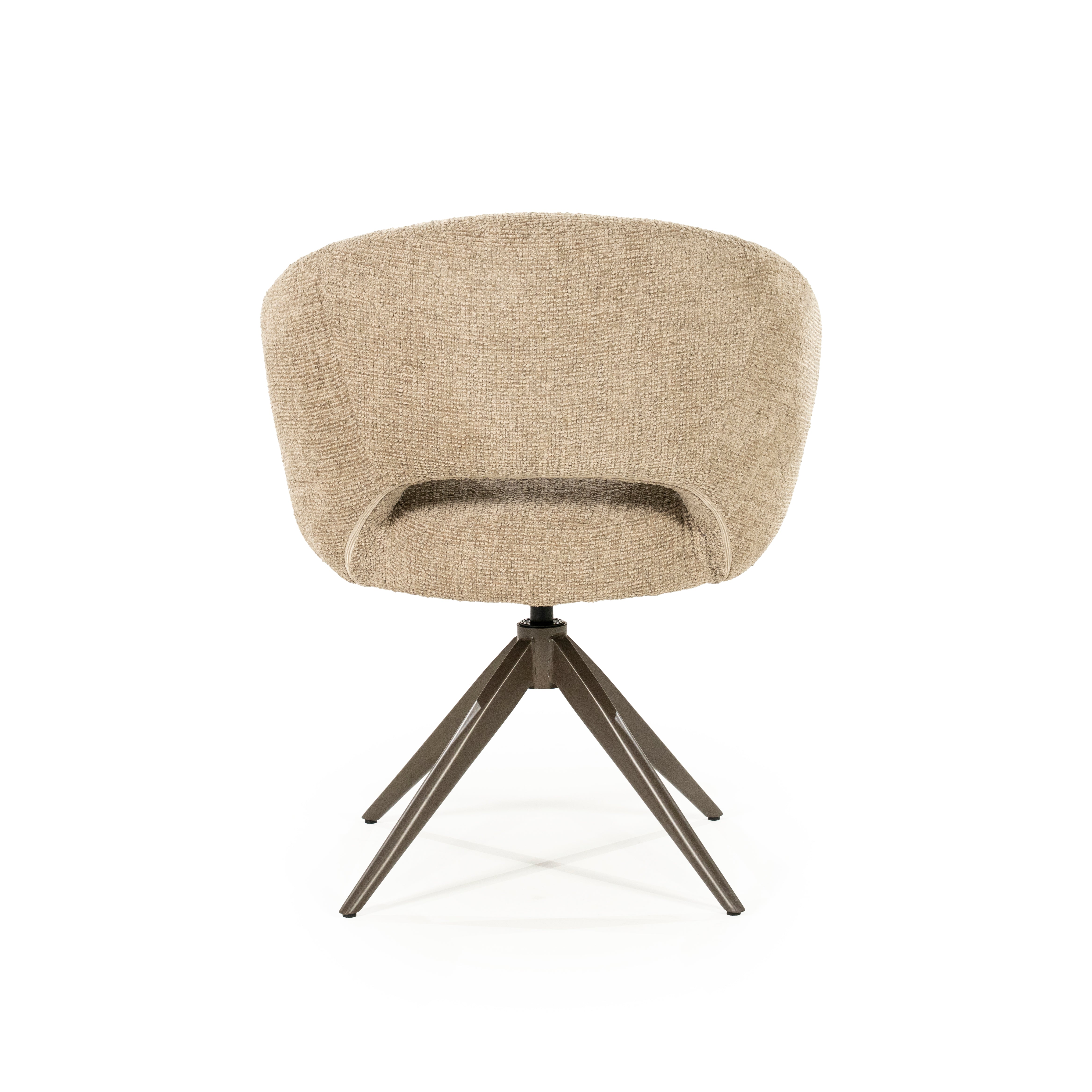 Krzesło obrotowe ALISSA taupe z ciemnobrązową podstawą