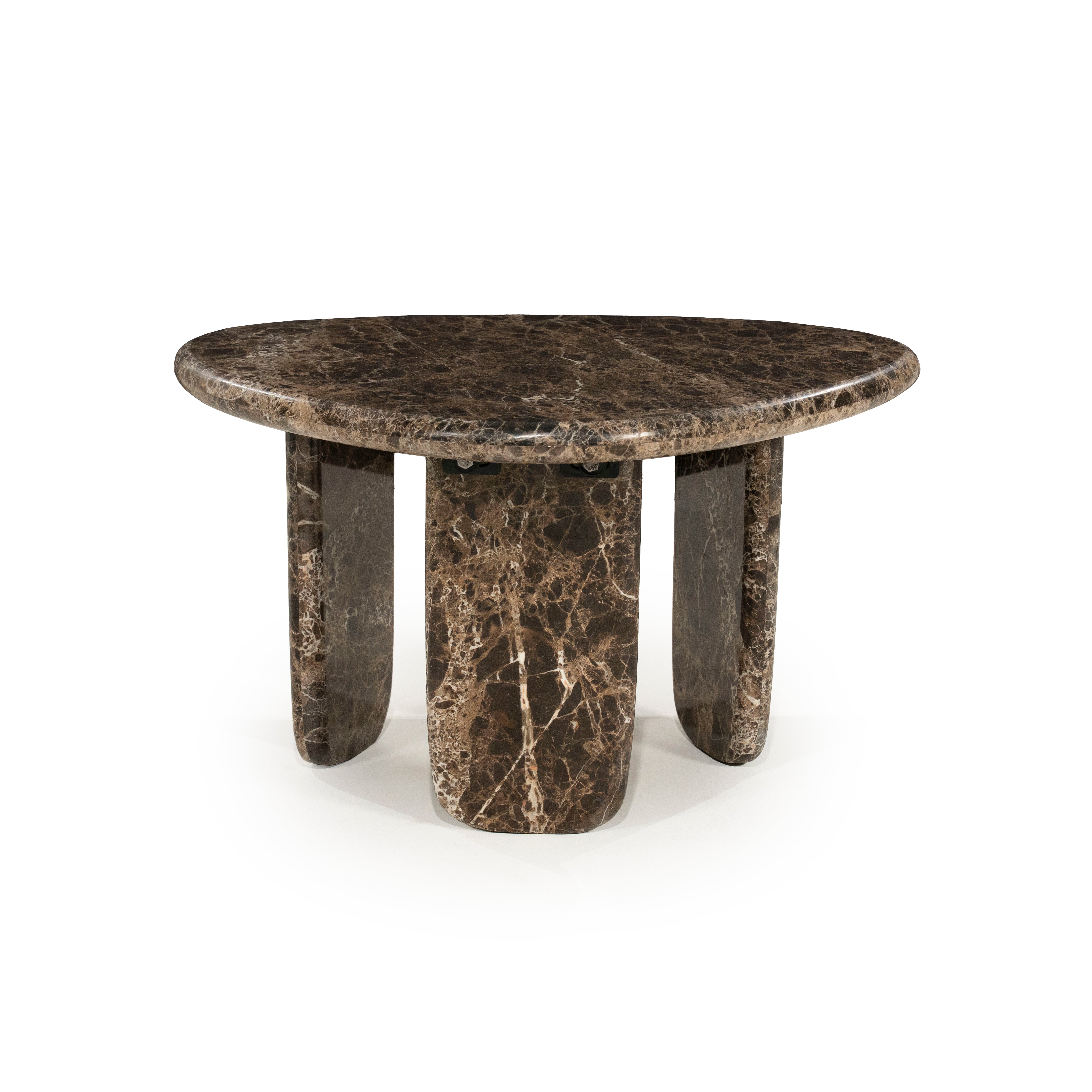 DEVIN Side Table Brown Emperador Marble