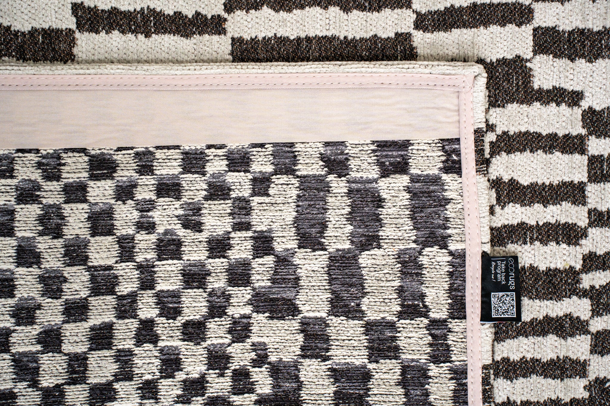 BERBER CAIDAL rug broken white with dark gray
