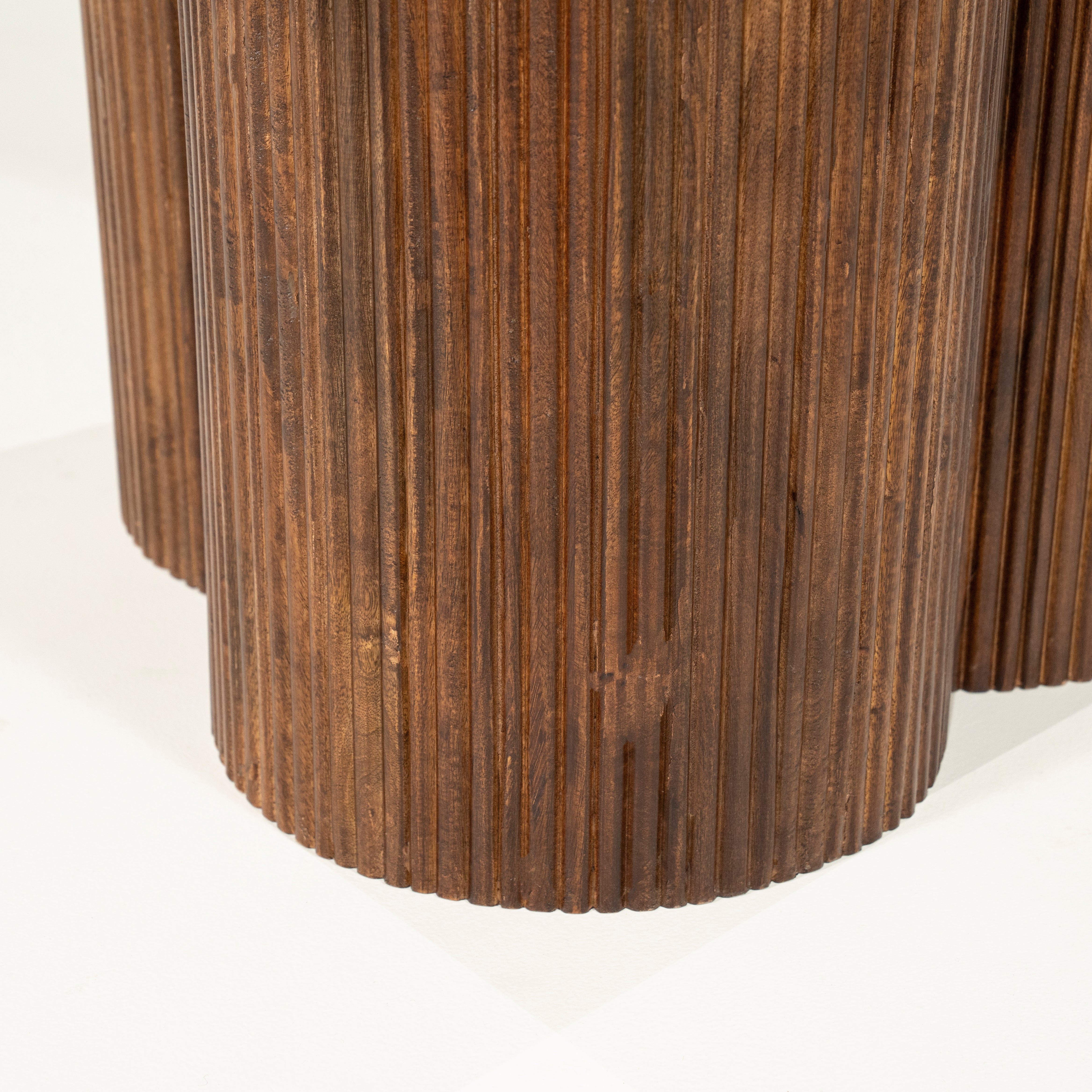 Stół okrągły XANNI marmur Botticion z drewnem mango