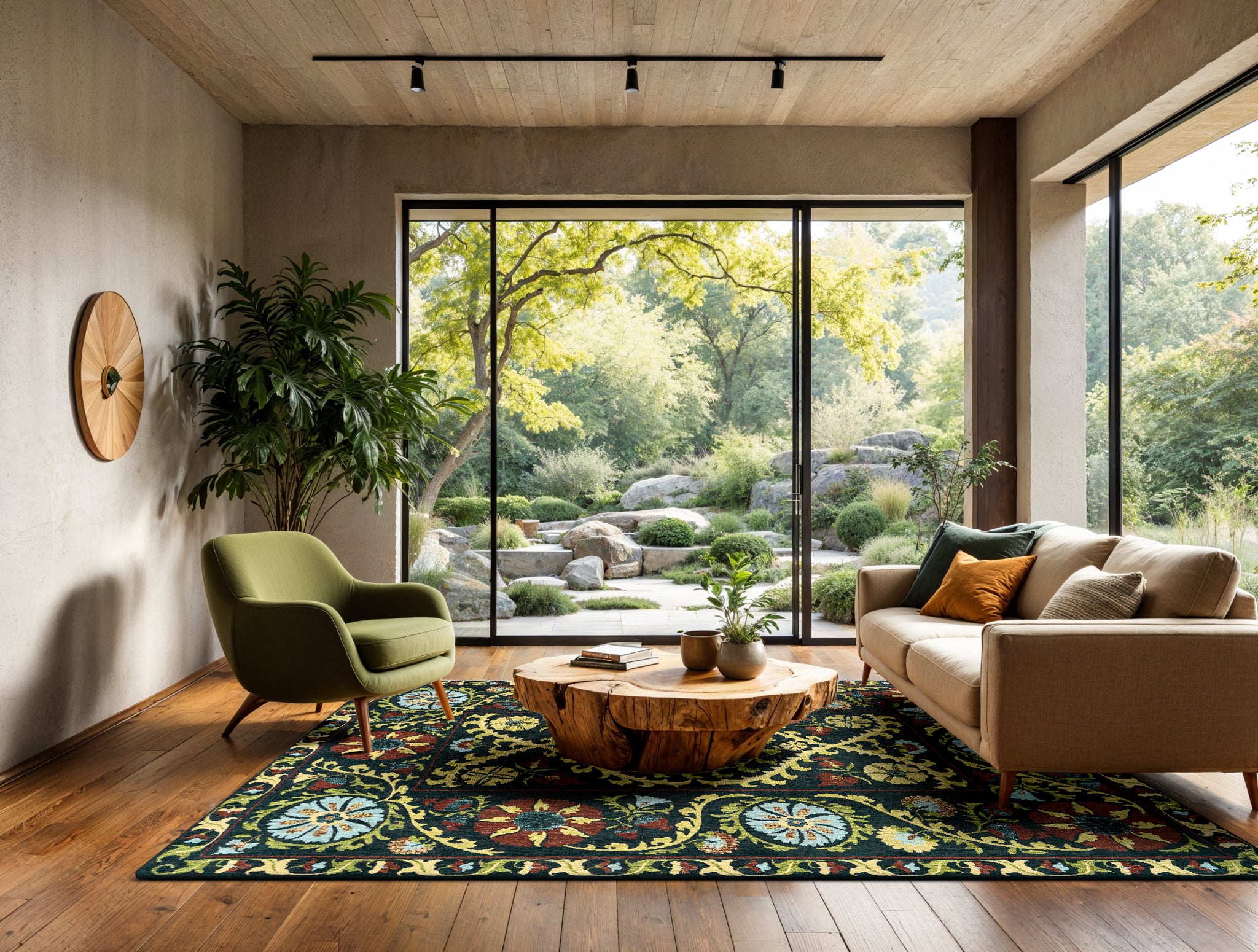 Dywan SUZANI BAVARIA czarny z żółtym i zielonym