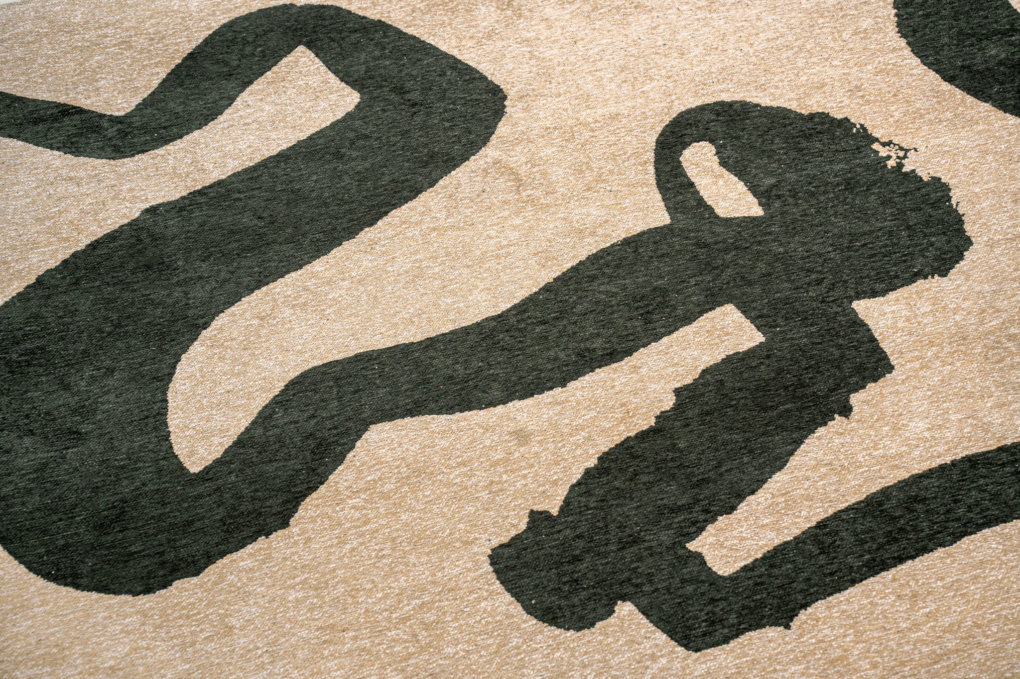 Dywan RIBBON beżowy z ciemnozielonym