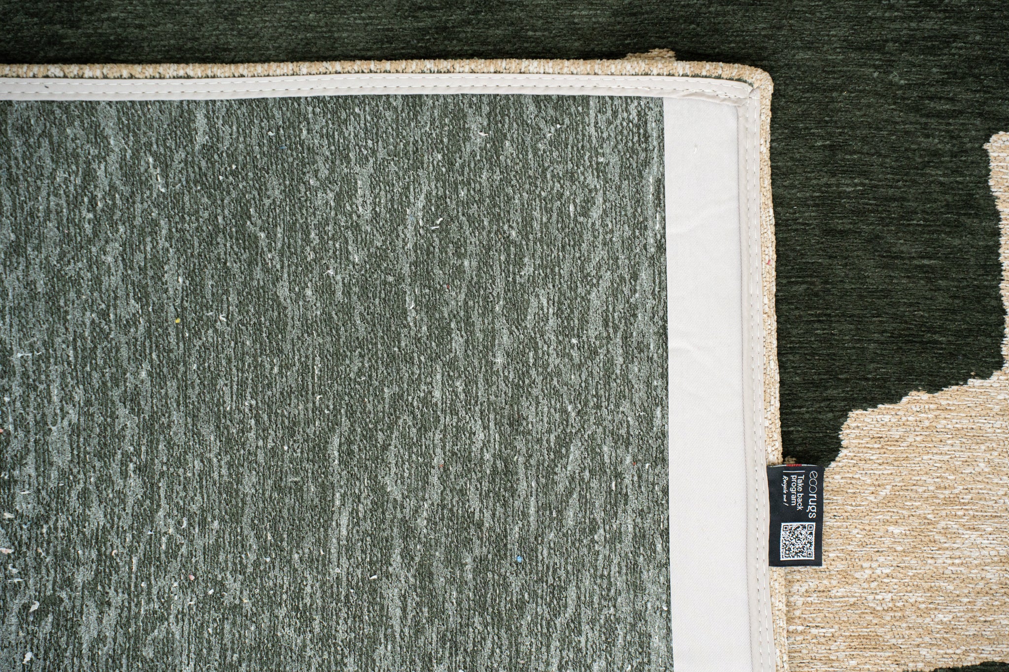 Dywan RIBBON beżowy z ciemnozielonym