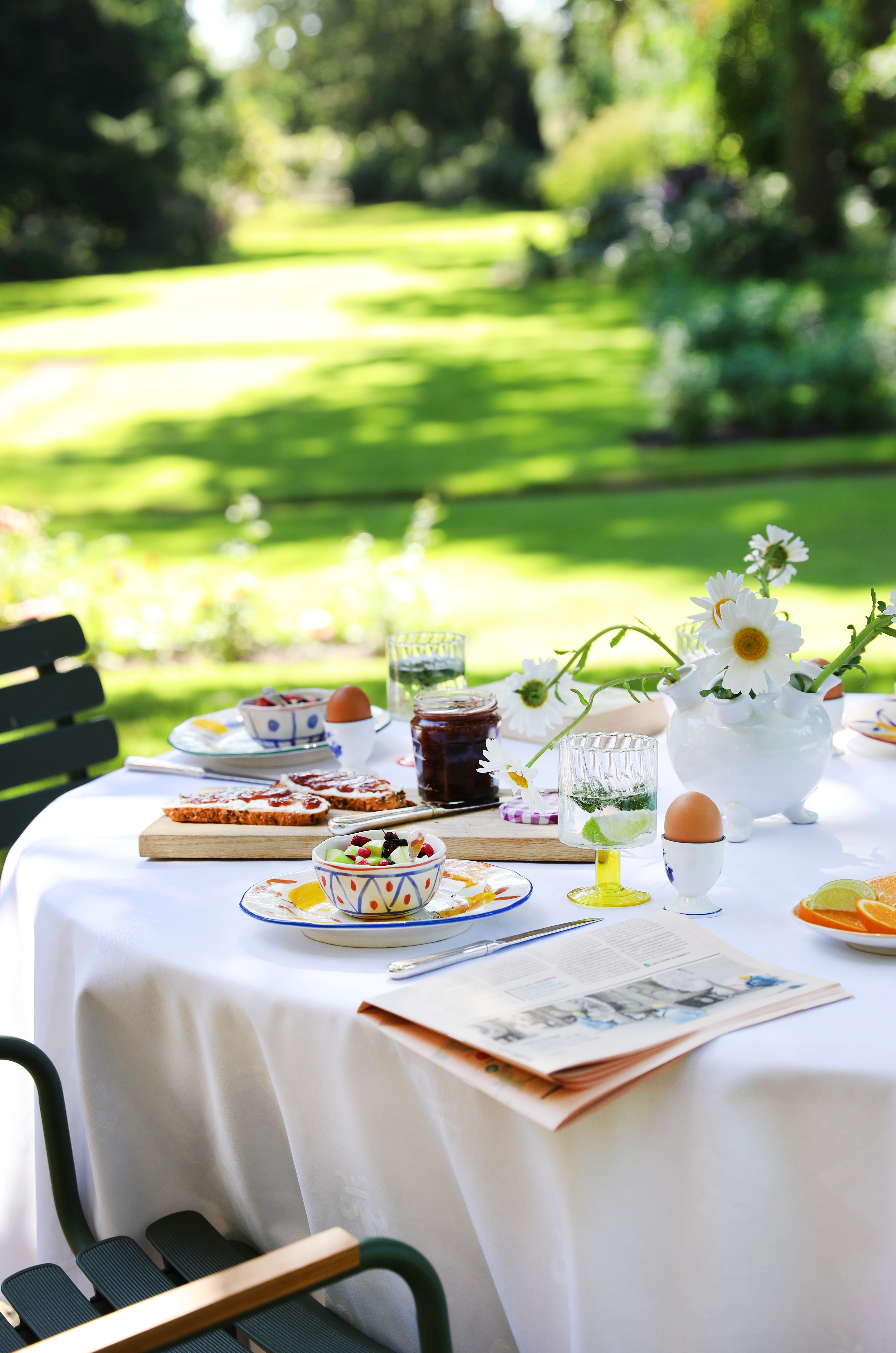 LEMON MOROCCAN Bowl Set White with Blue and Orange