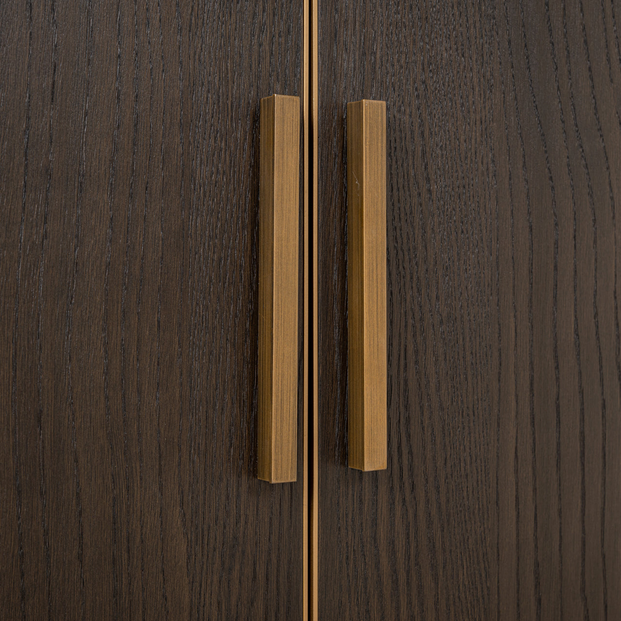 Regál CARTER dubová dýha se zlatým rámem