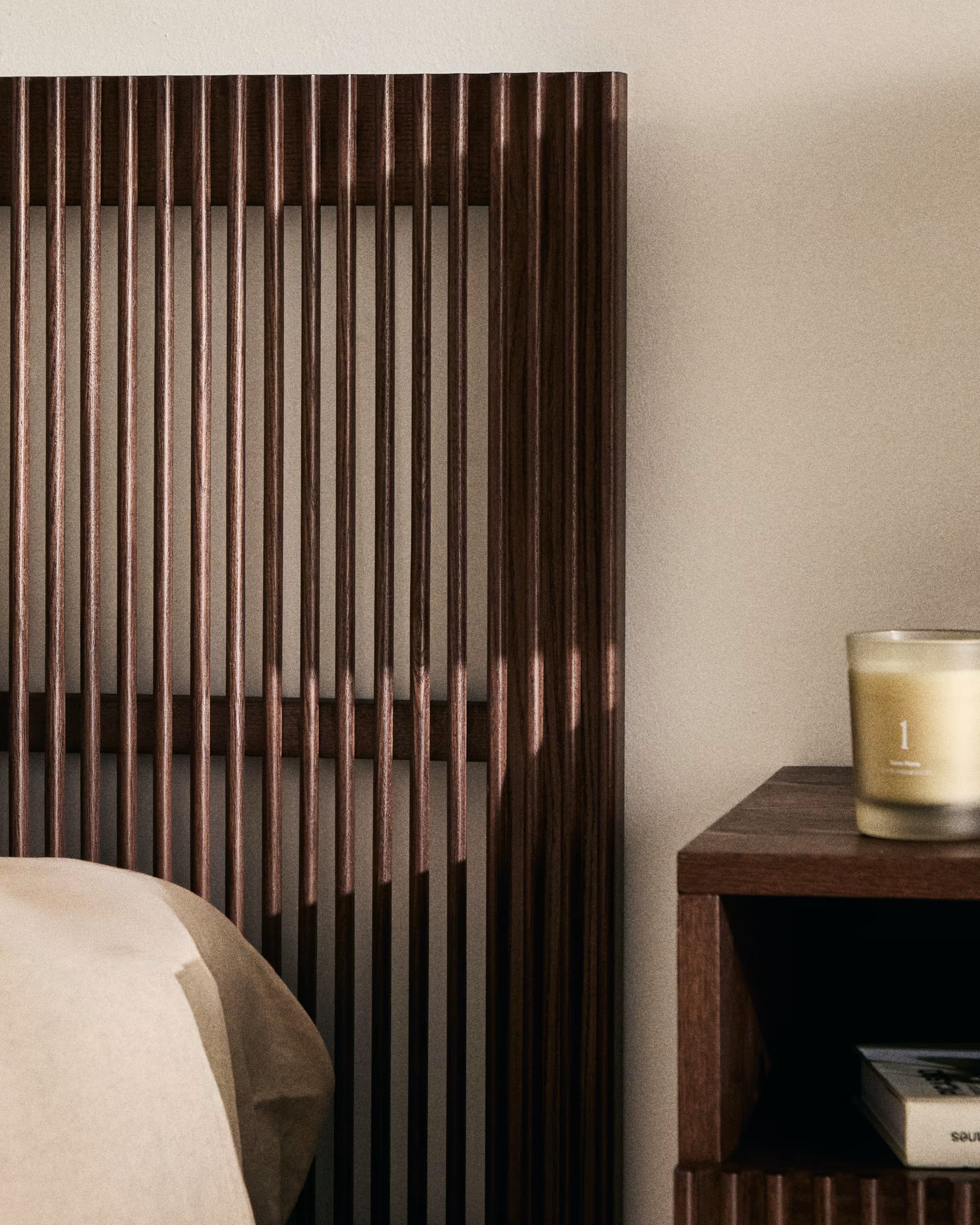 BEYLA headboard dark brown ash wood