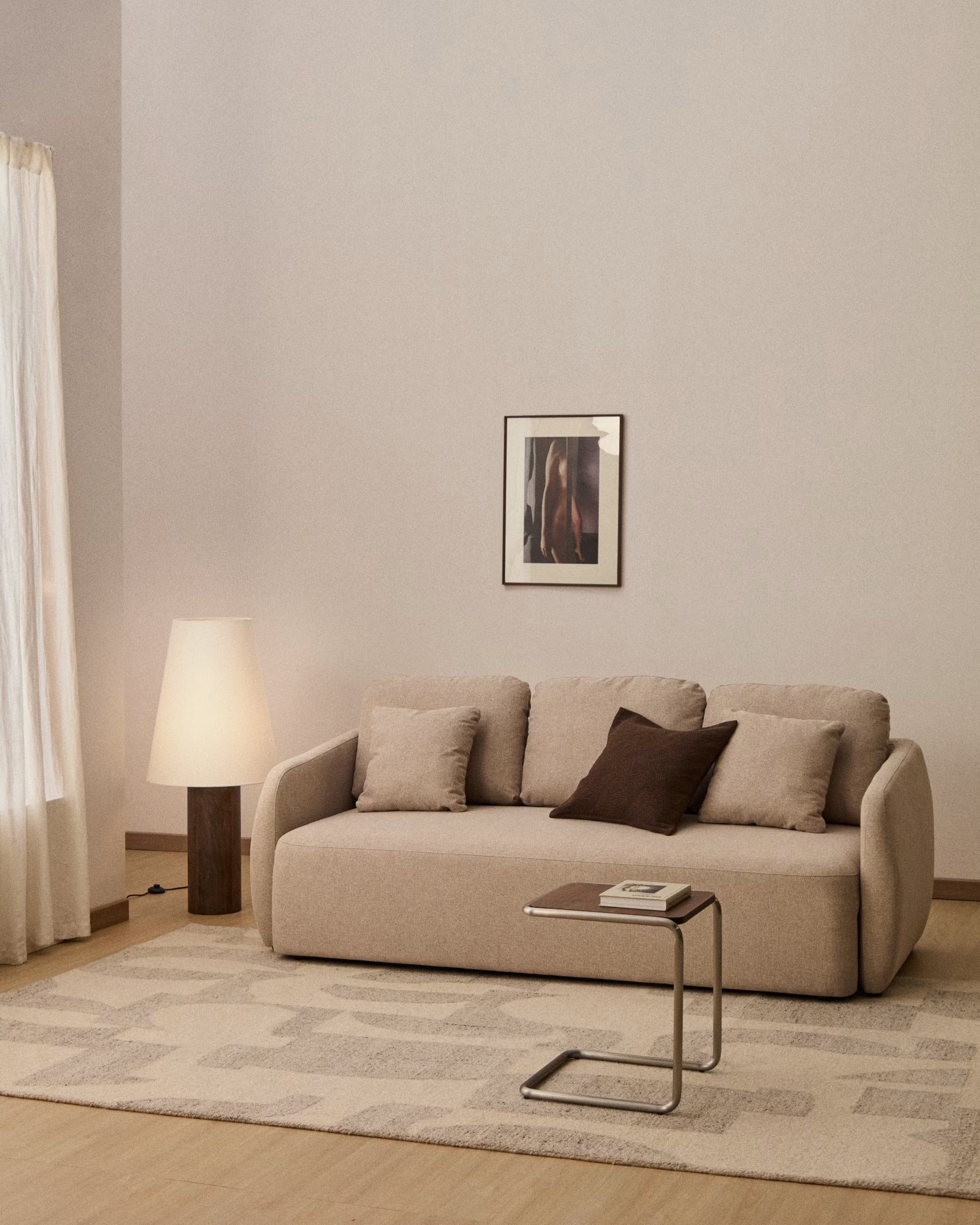3-seater sofa with sleeping function LAIRA beige
