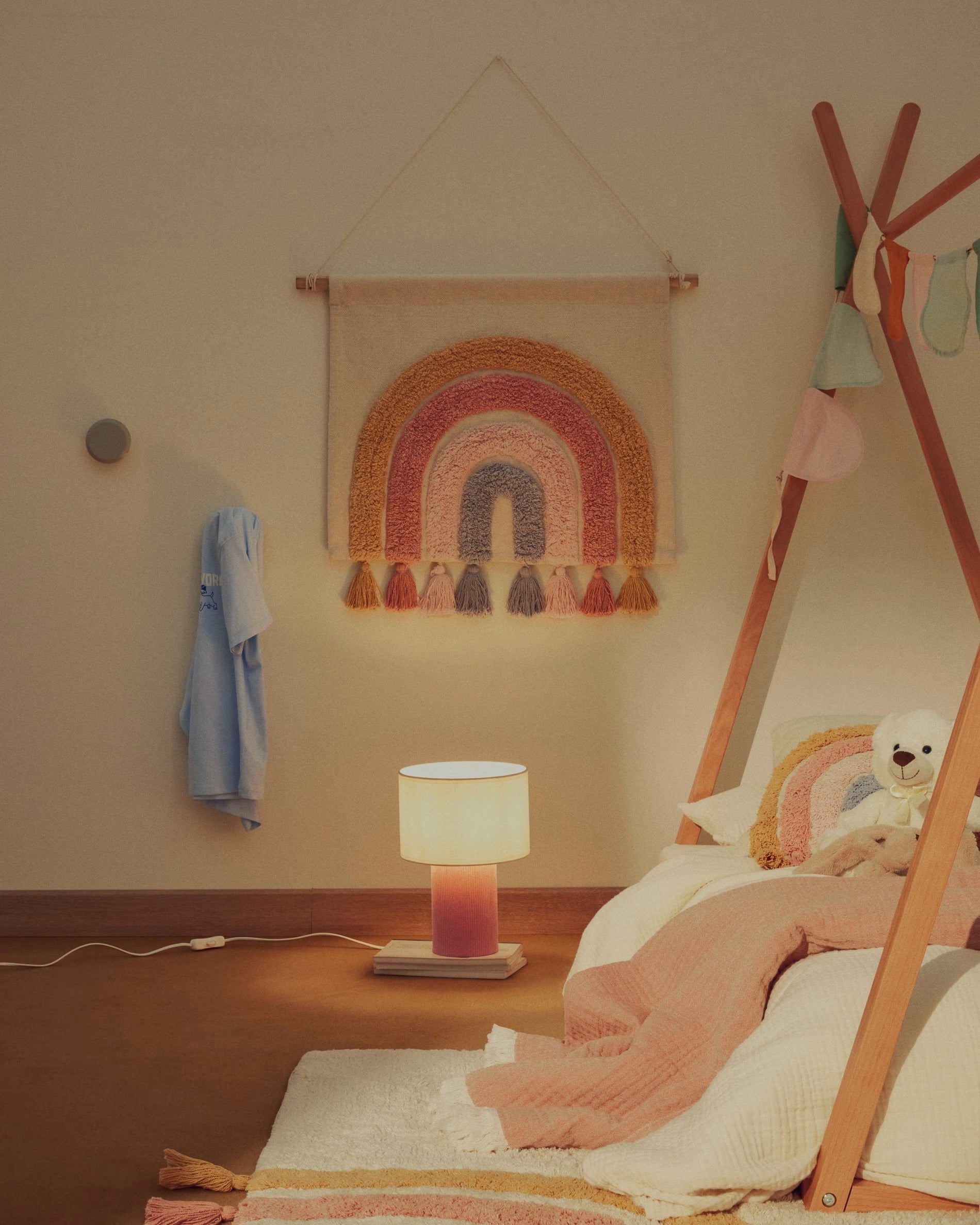 Lampa stołowa BIANELLA różowy z białym