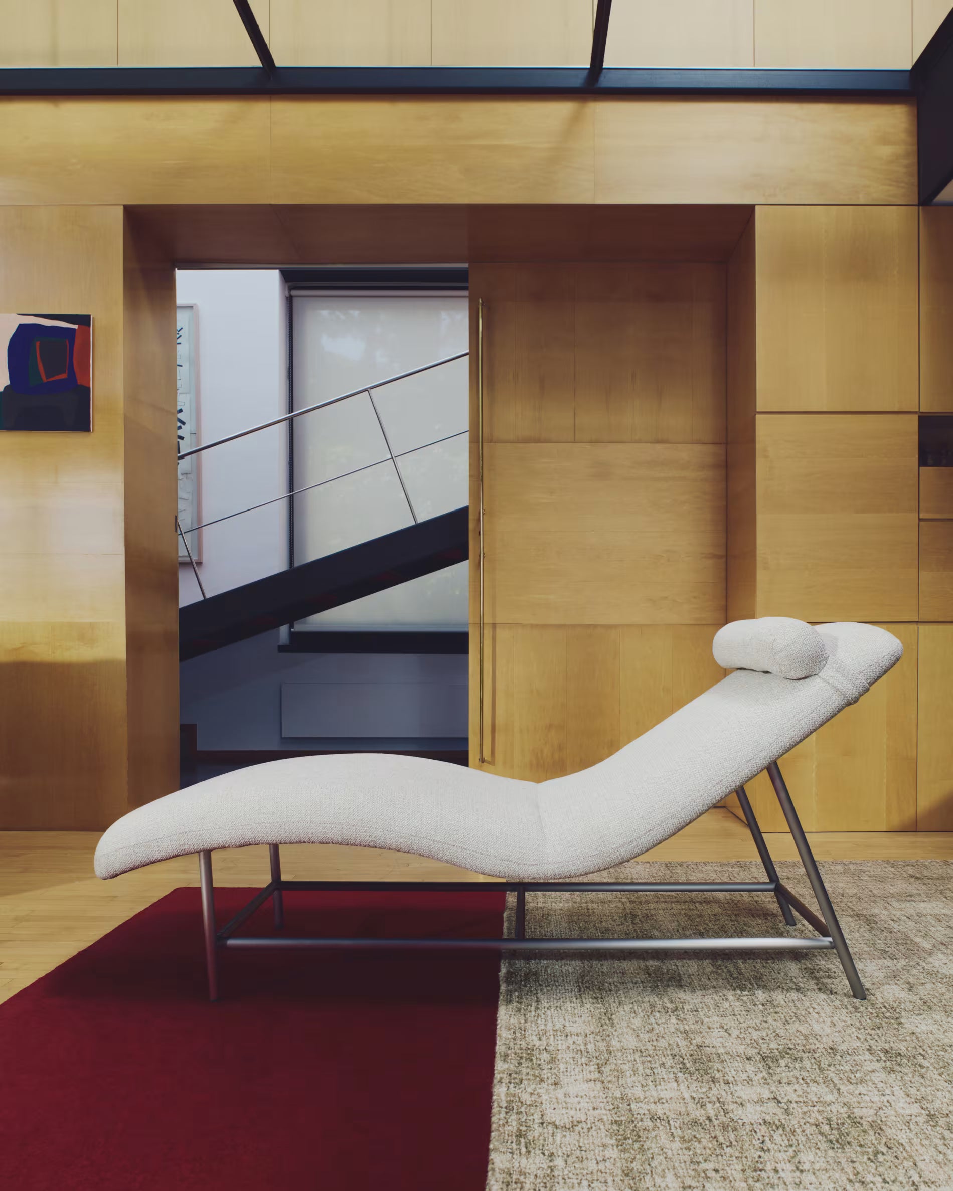 Szezlong OSLA béžový se stříbrným podstavcem