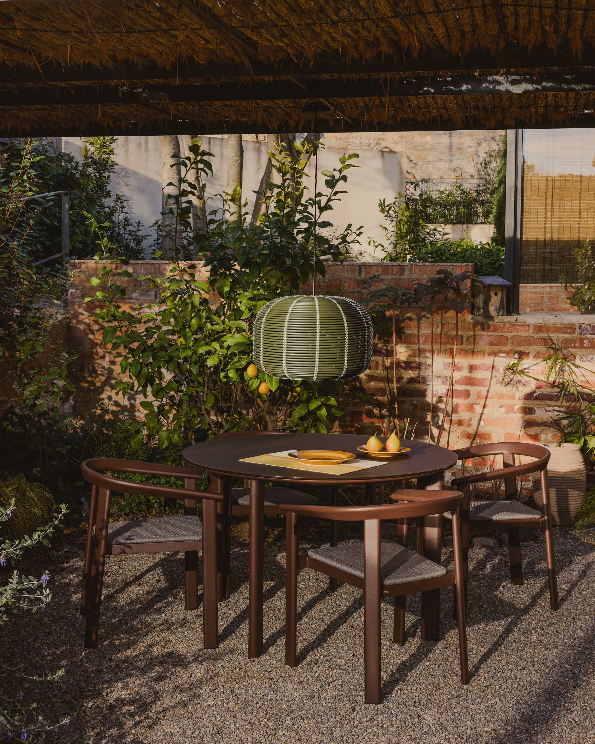 ERICE Brown Round Garden Table