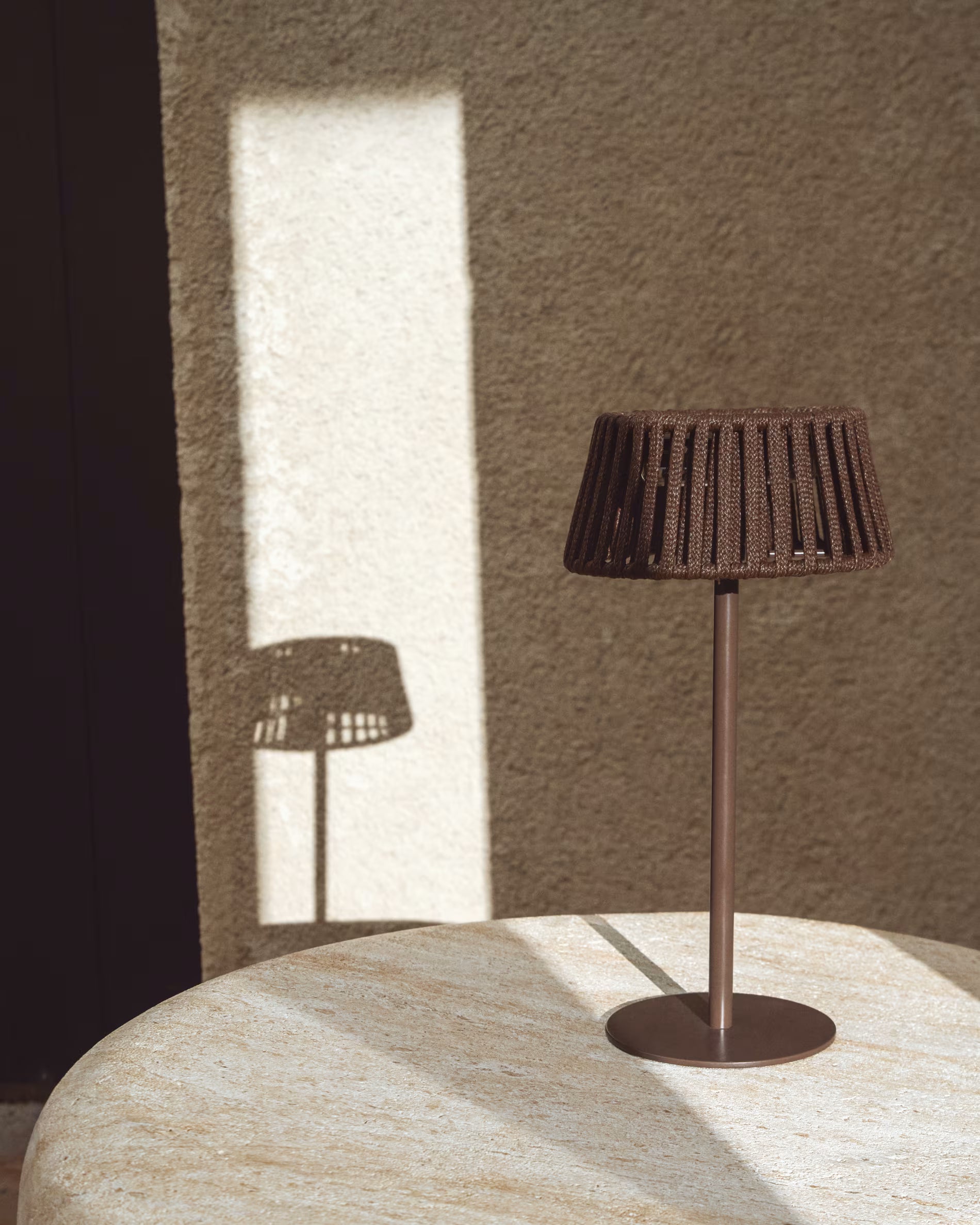 Solární zahradní lampa ALDET hnědá