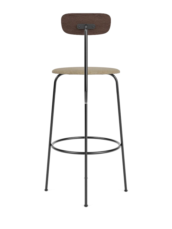 Hoker AFTEROOM ciemny fornir dębowy z tapicerowanym beżowym siedziskiem