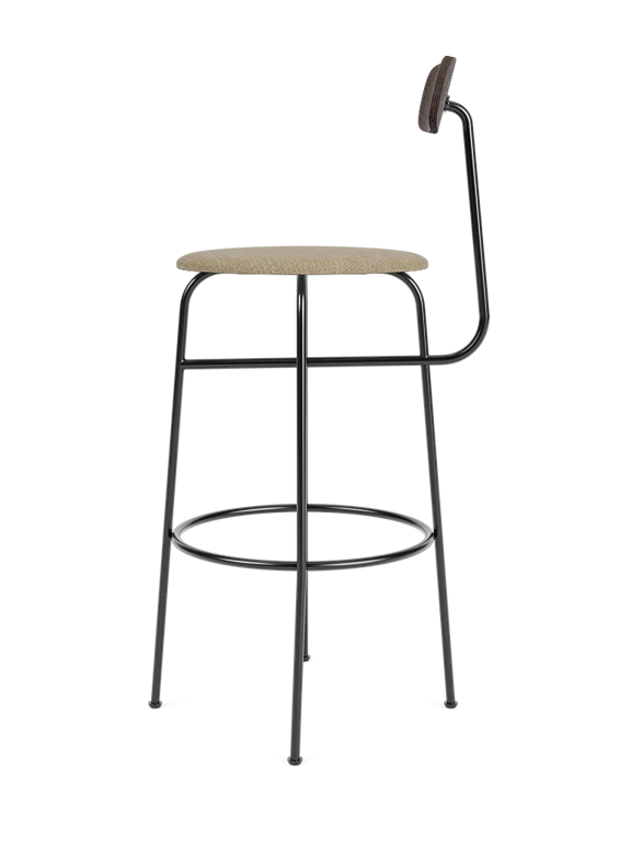 Hoker AFTEROOM ciemny fornir dębowy z tapicerowanym beżowym siedziskiem