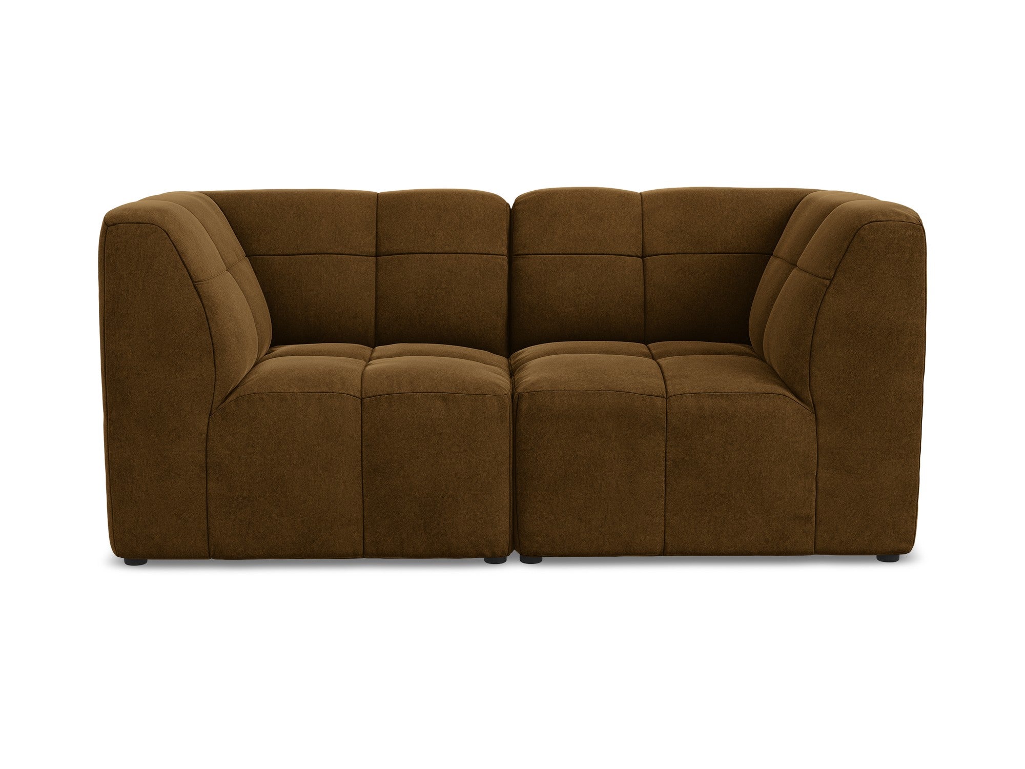 Sofa modulární sametová 2-osobová ALOHA hořčicová