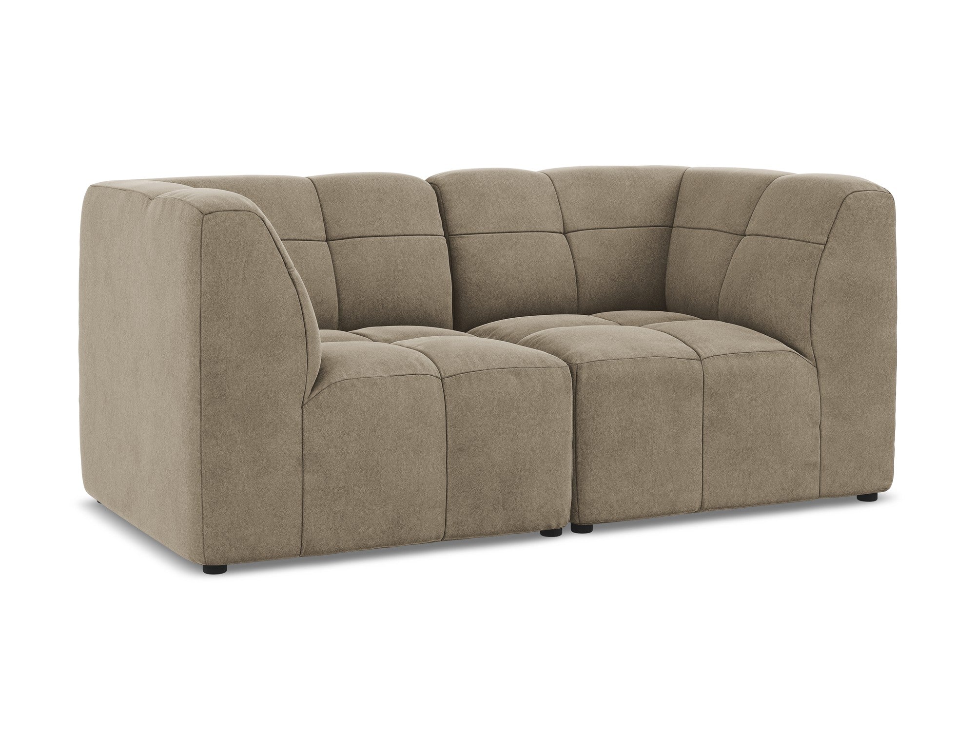 Beige Velvet Modular Sofa for Two ALOHA