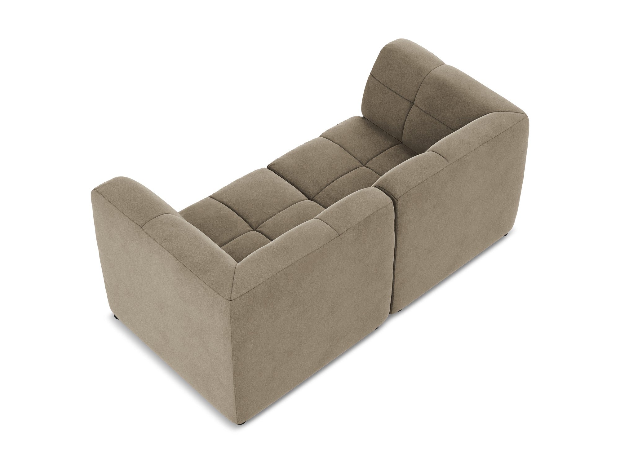 Beige Velvet Modular Sofa for Two ALOHA
