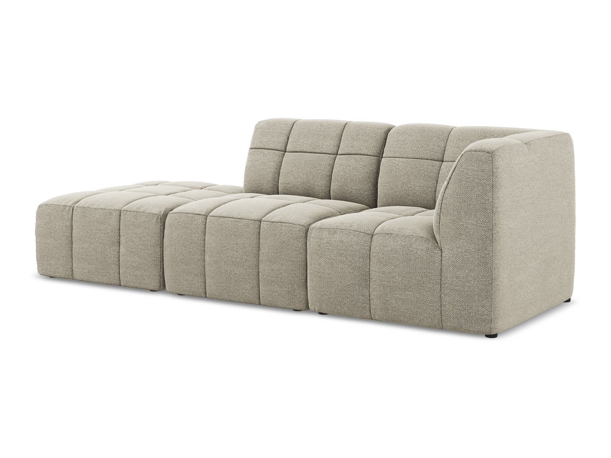 Right-facing open modular 3-seater sofa ALOHA taupe boucle