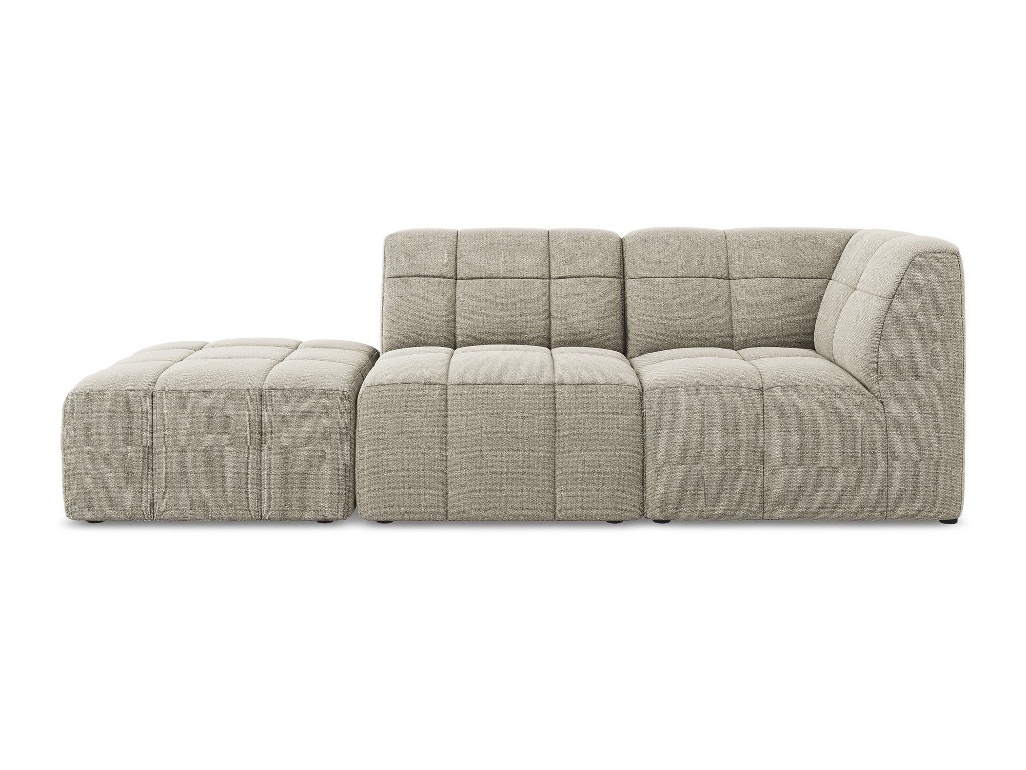 Right-facing open modular 3-seater sofa ALOHA taupe boucle