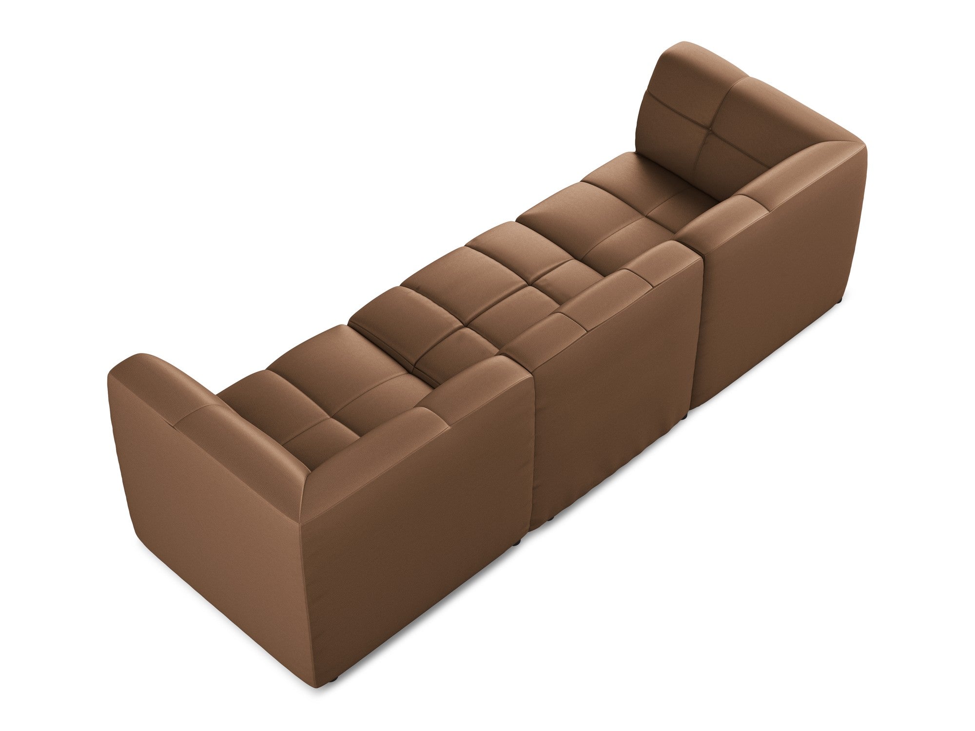 3-seater modular sofa ALOHA chocolate eco-leather