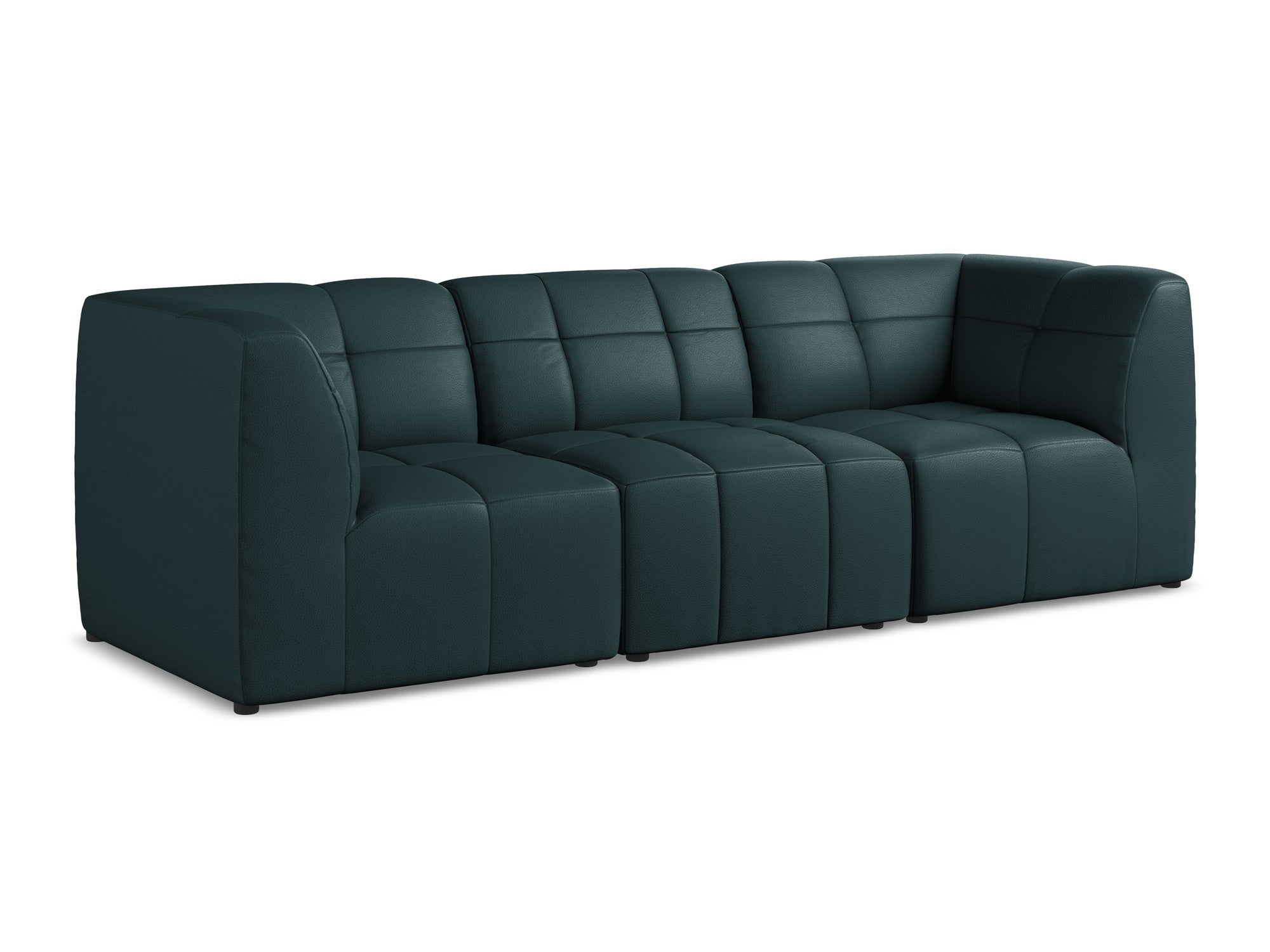 3-seater modular sofa ALOHA in sea green eco-leather