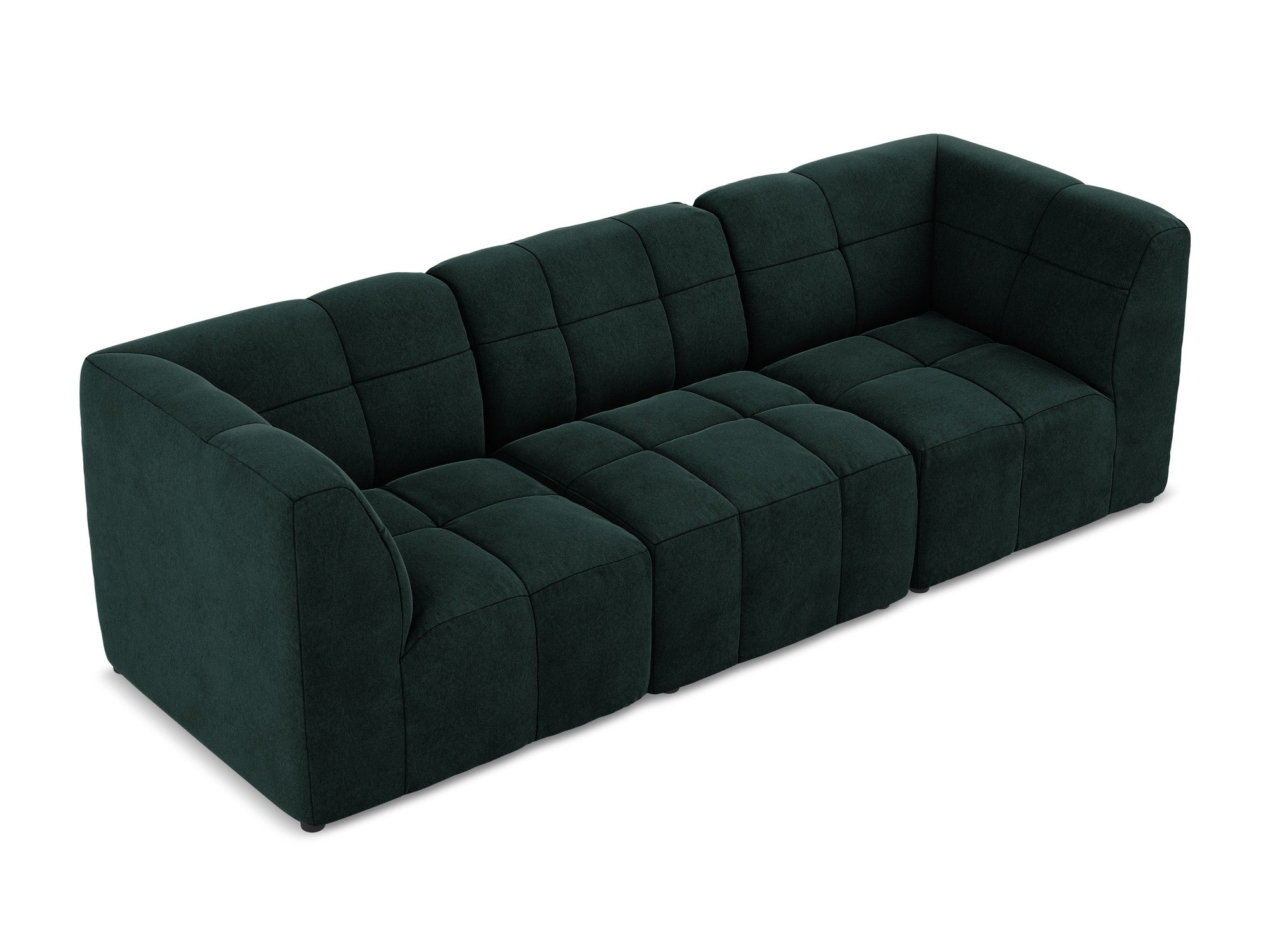 Velvet modular sofa for 3 people ALOHA gray-green