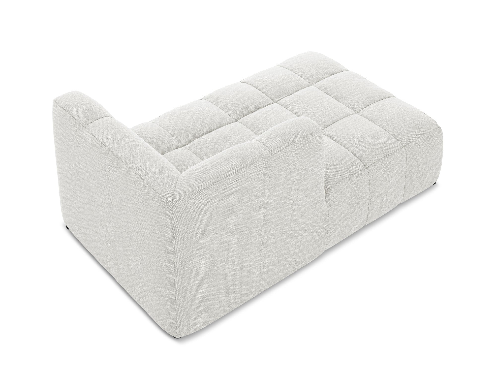 Left-facing ALOHA chaise lounge in white boucle