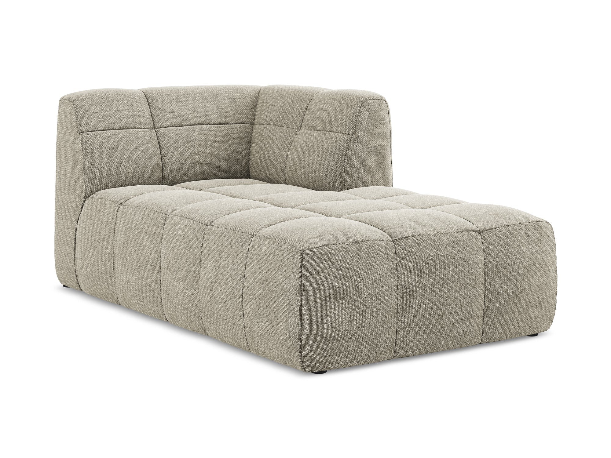 Right-facing ALOHA taupe boucle chaise longue