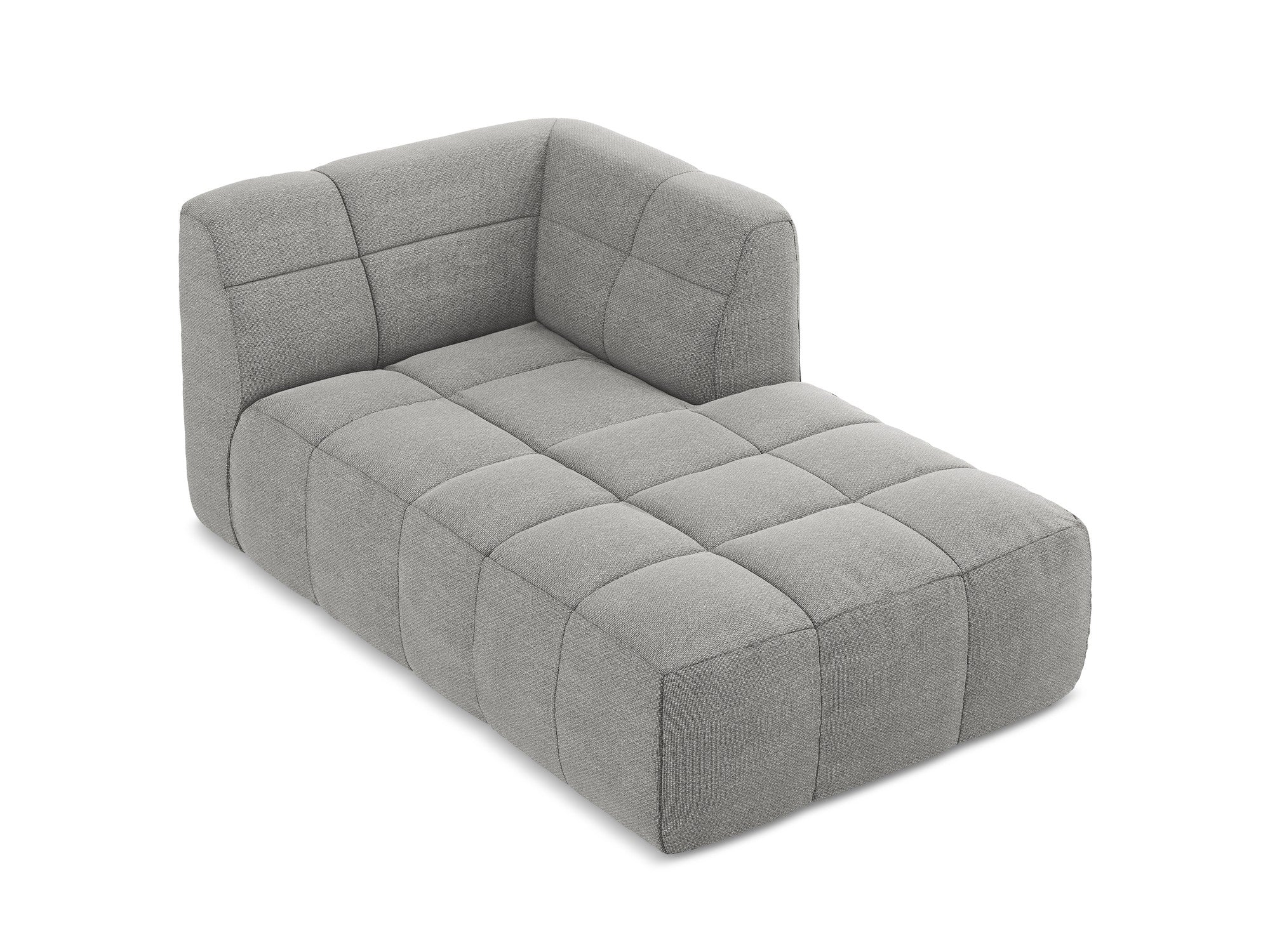 Pravostranný szezlong ALOHA světle šedý boucle