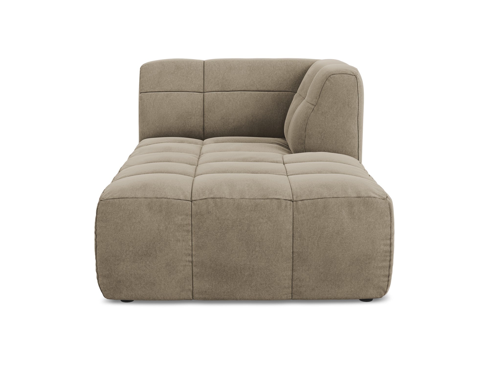 Pravostranný sametový szezlong ALOHA béžový