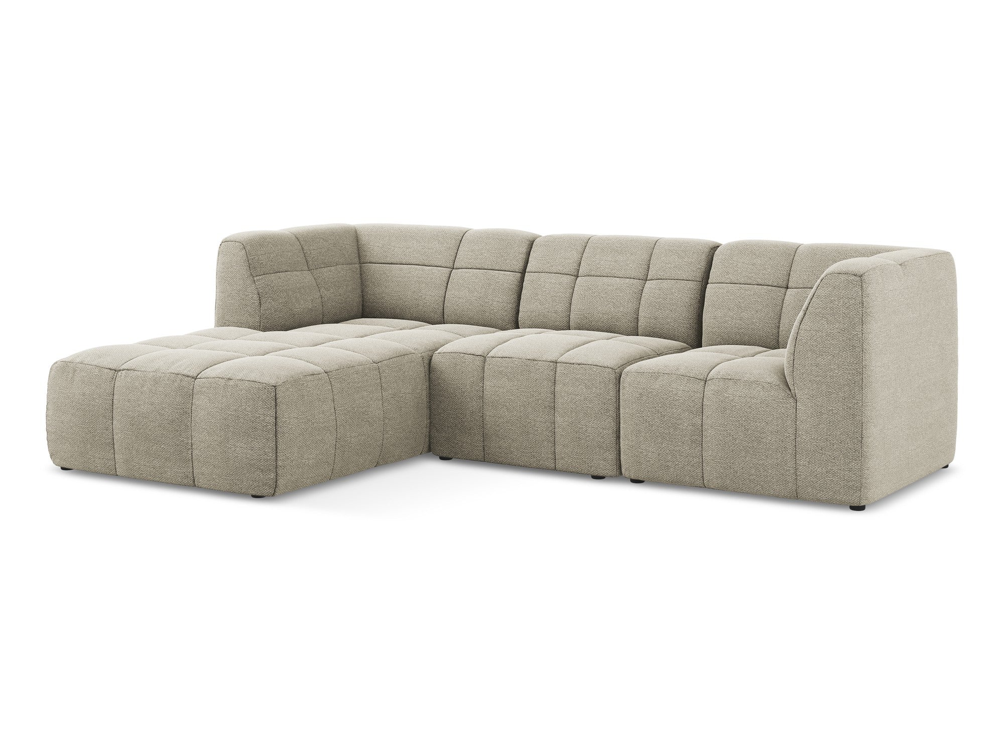 Left-facing modular sofa 3-seater ALOHA taupe boucle