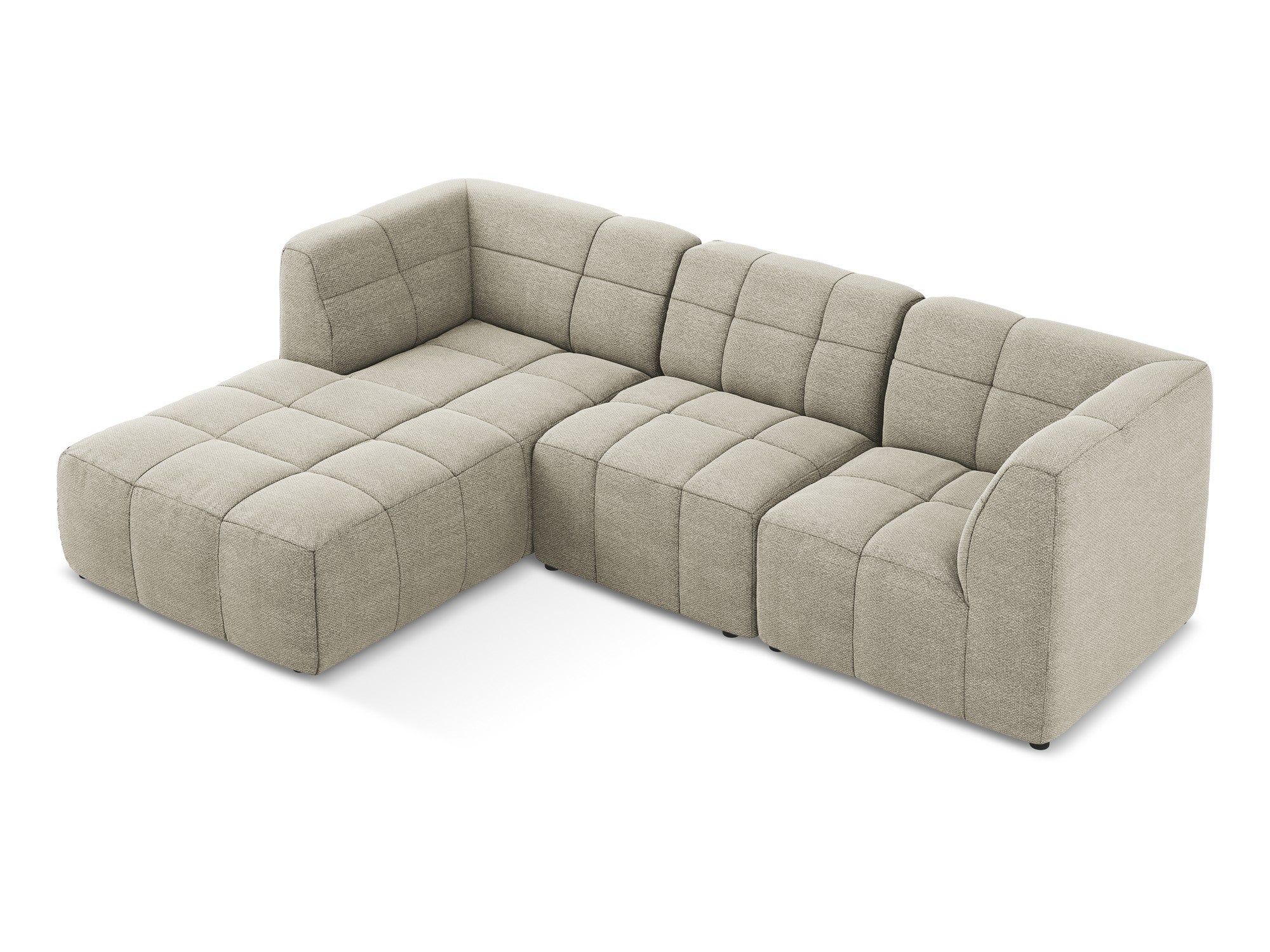 Left-facing modular sofa 3-seater ALOHA taupe boucle
