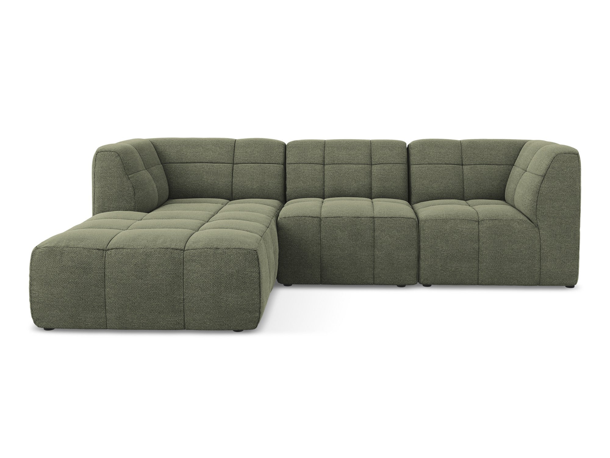 Left-facing modular sofa for 3 people ALOHA olive boucle