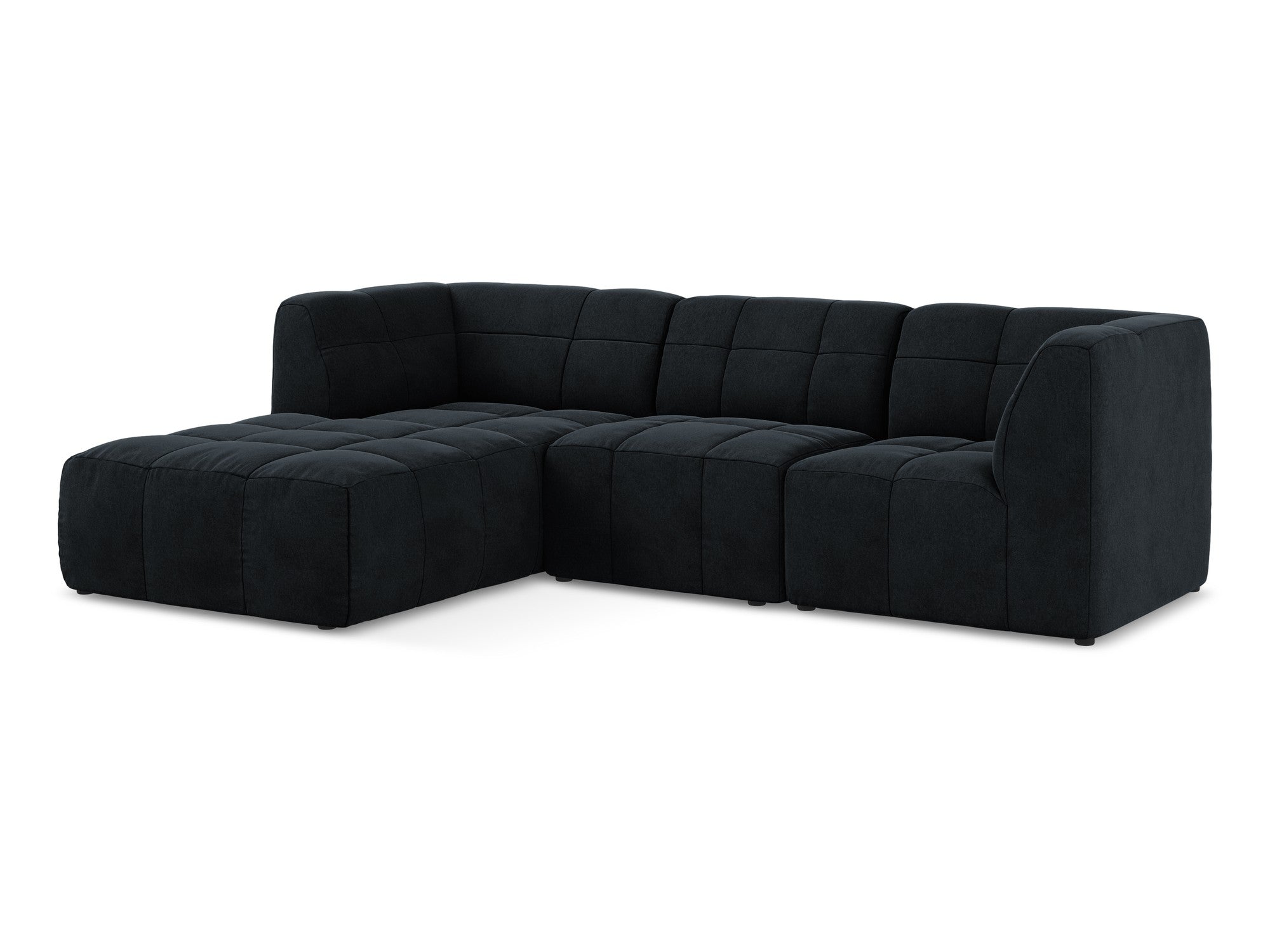 Left-facing velvet modular sofa for 3 people ALOHA in royal blue
