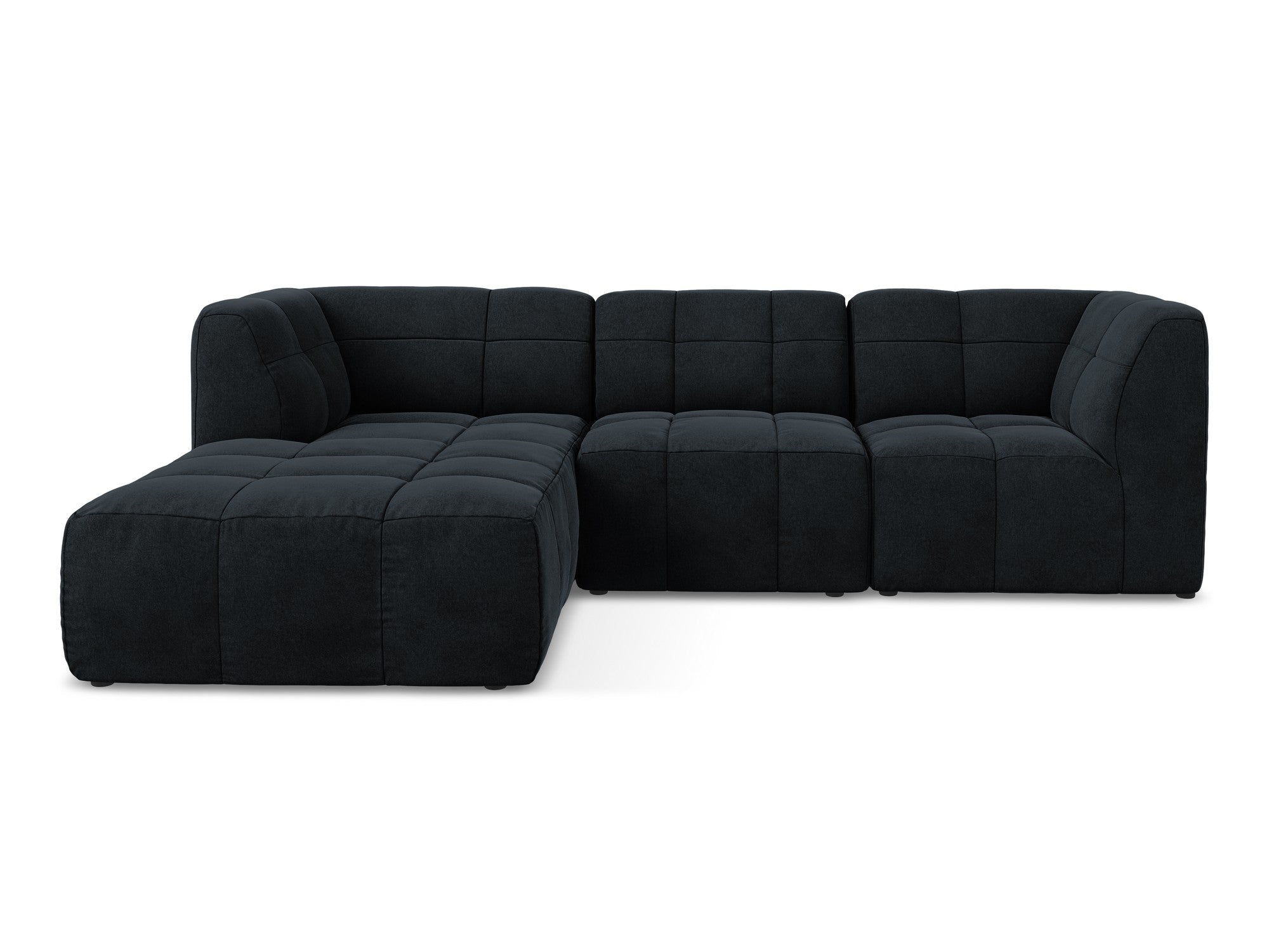 Left-facing velvet modular sofa for 3 people ALOHA in royal blue