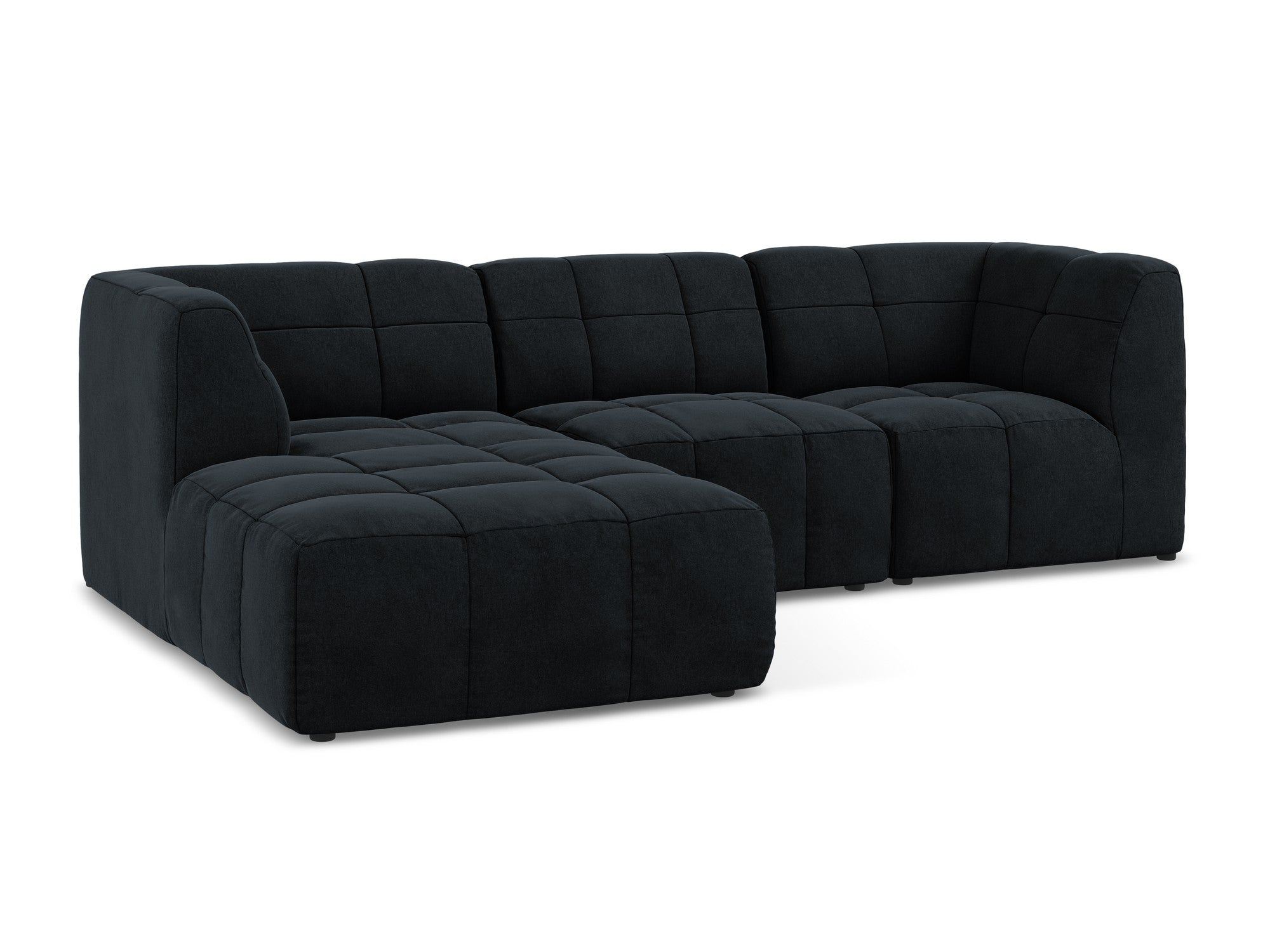 Left-facing velvet modular sofa for 3 people ALOHA in royal blue