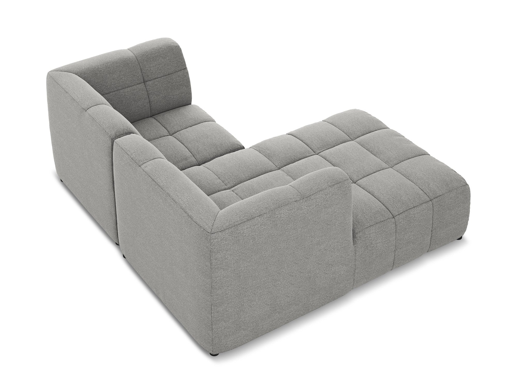 Left-facing modular sofa for 2 people ALOHA light gray boucle