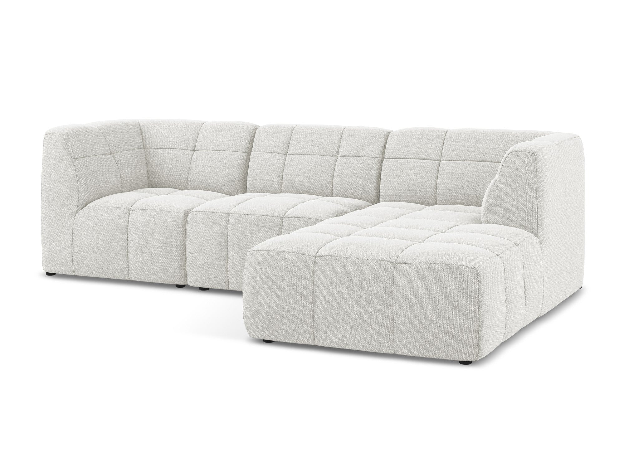 Modulární rohová pohovka pravostranná 3-místná ALOHA bílý boucle