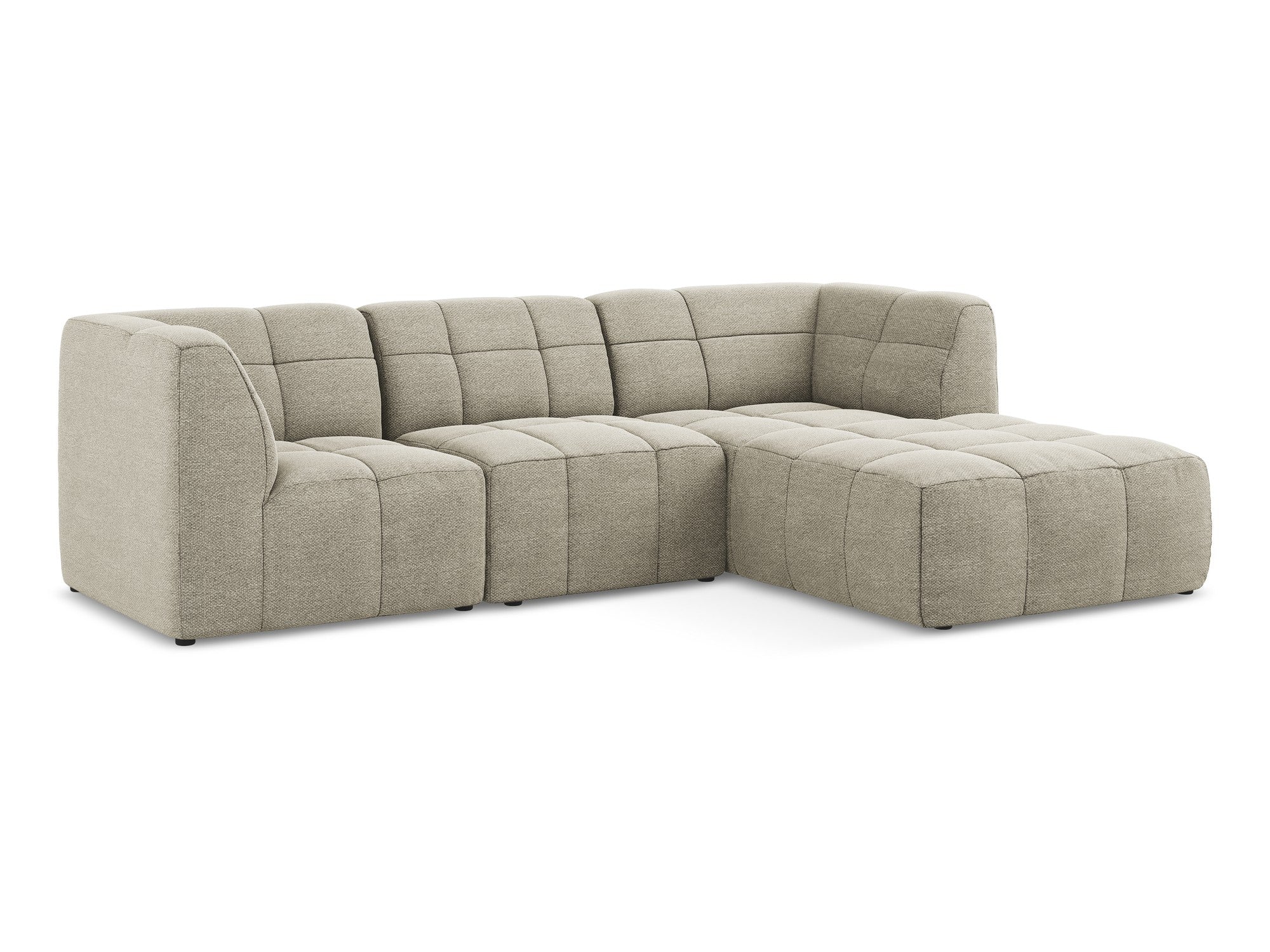 Right-facing modular sofa 3-seater ALOHA taupe boucle