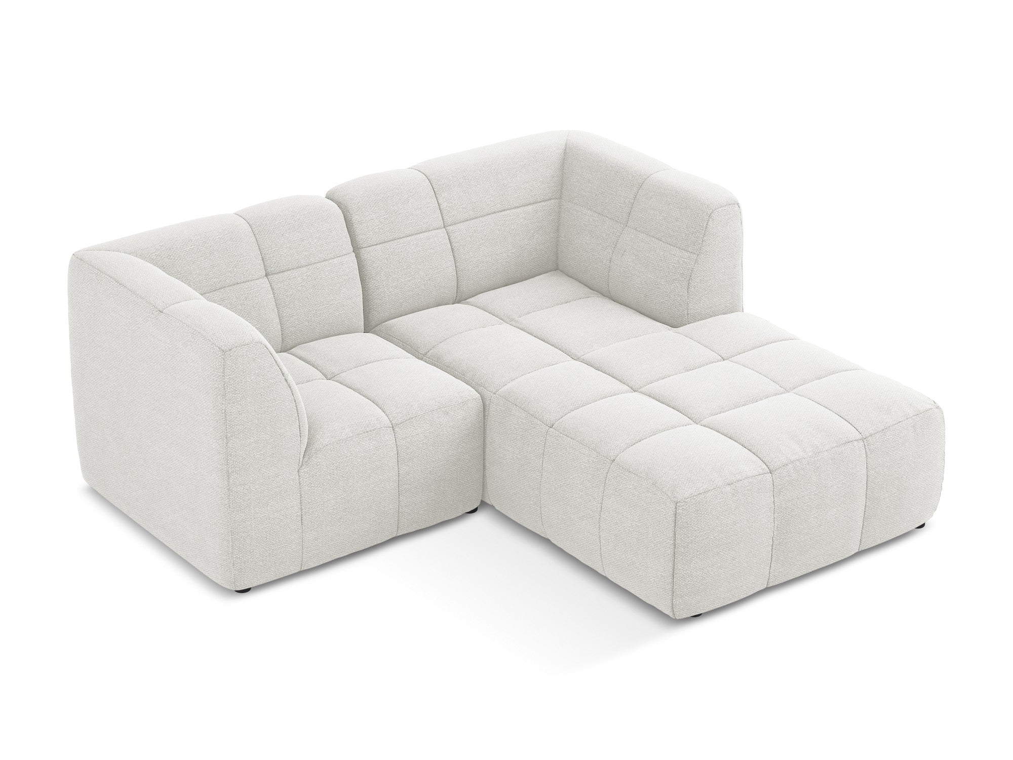 Right-facing modular sofa for 2 people ALOHA white boucle
