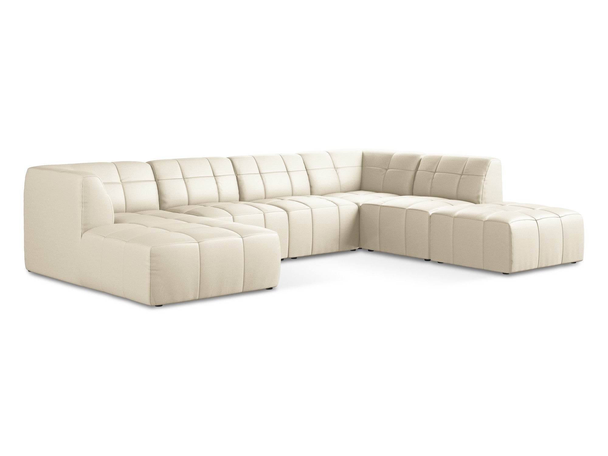 Modular Panoramic Corner Sofa ALOHA Light Beige Eco-Leather