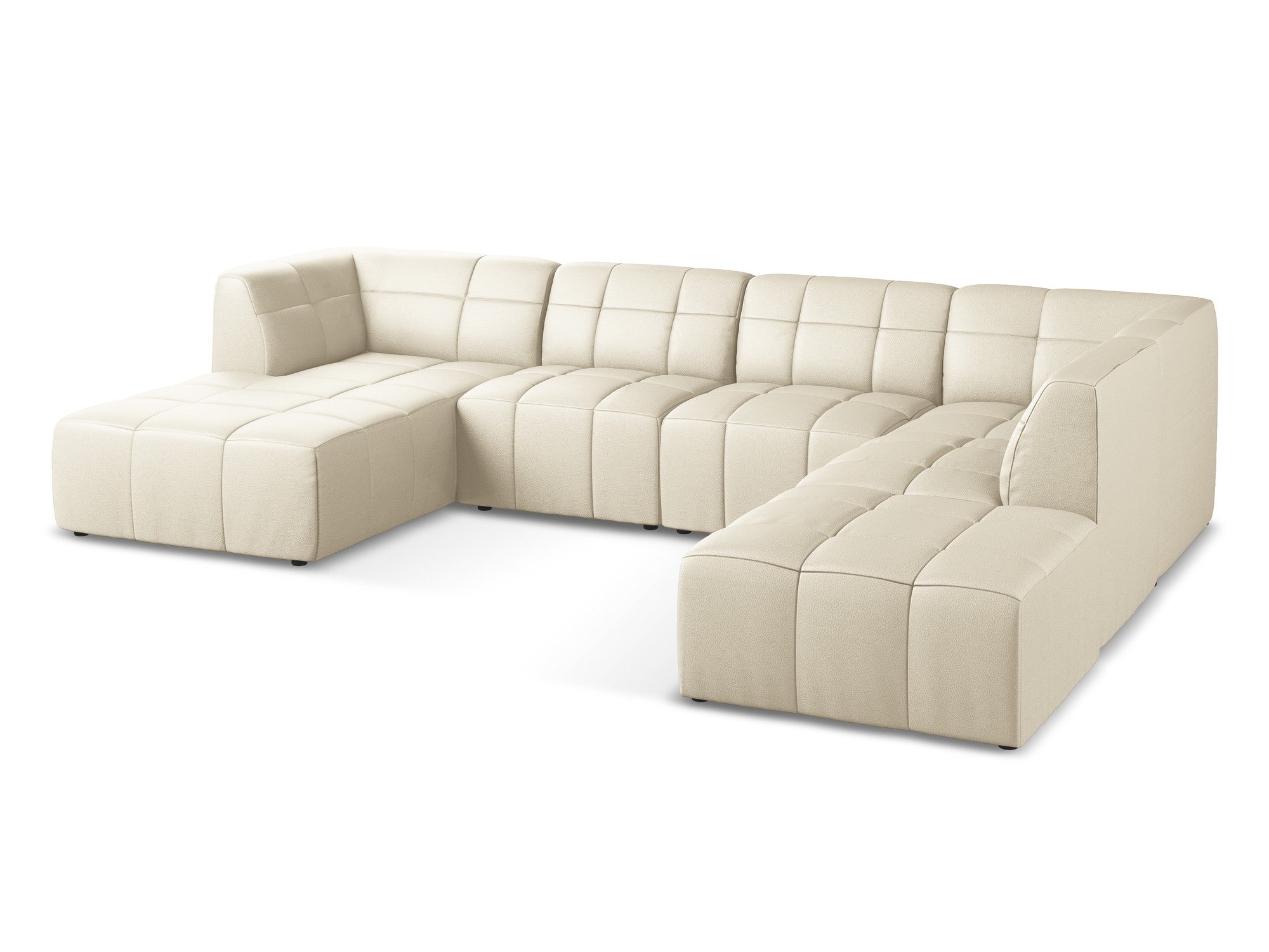 Modular Panoramic Corner Sofa ALOHA Light Beige Eco-Leather