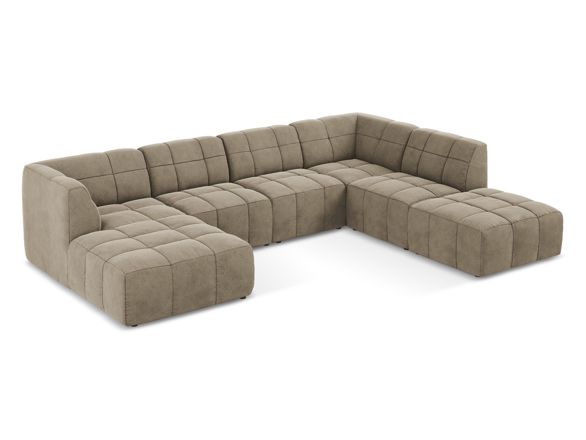 Bežový modulární panoramatický sametový roh ALOHA