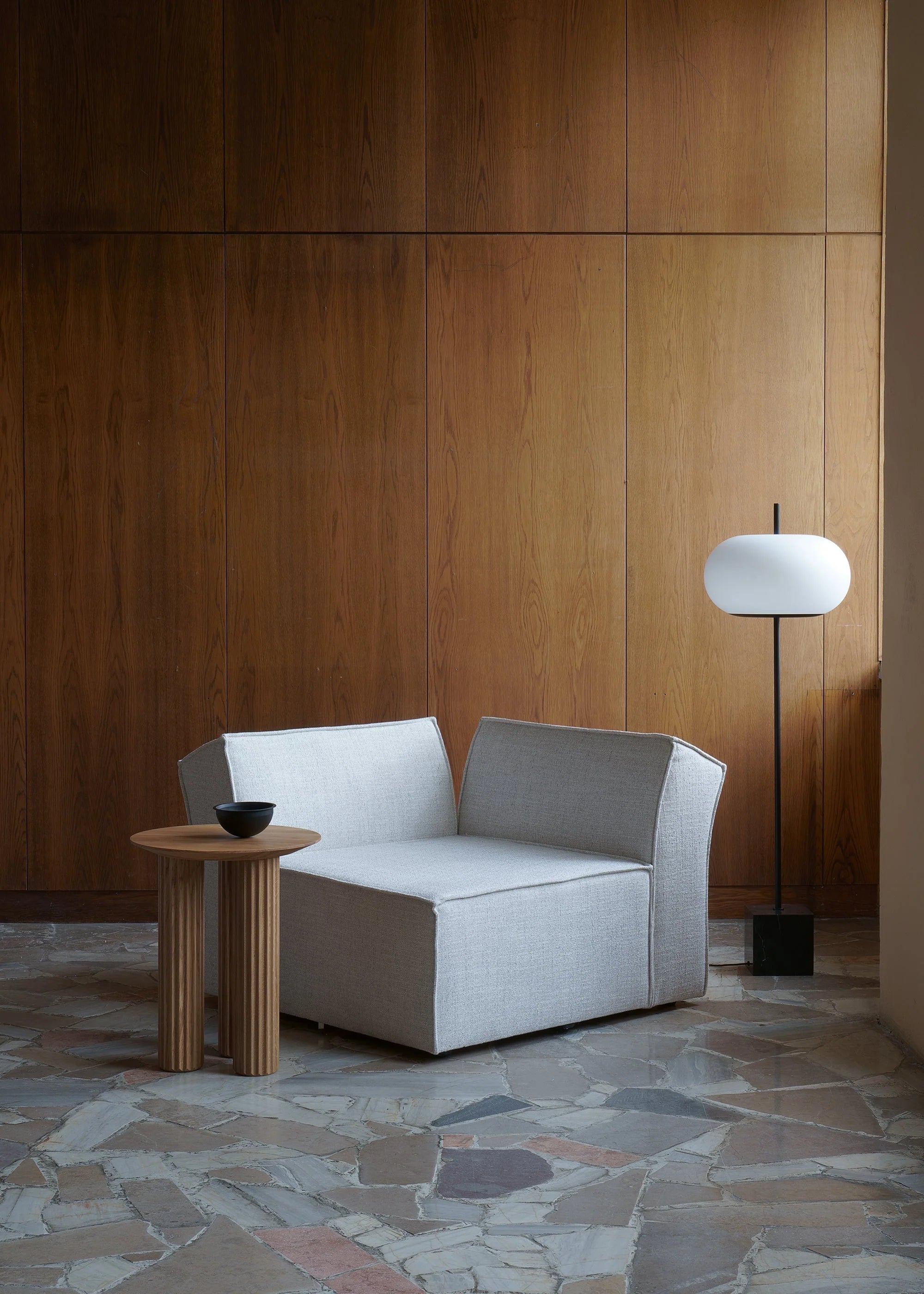 Sofa modułowa ANDO - moduł środkowy jasnoszary boucle