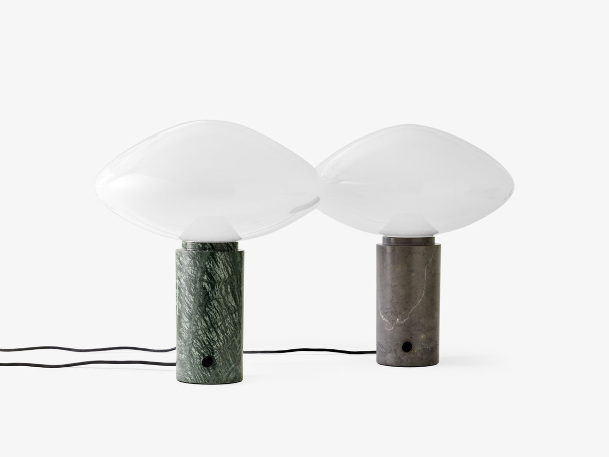 Stolní lampa MIST AP17 skleněné stínidlo se zeleným mramorovým podstavcem