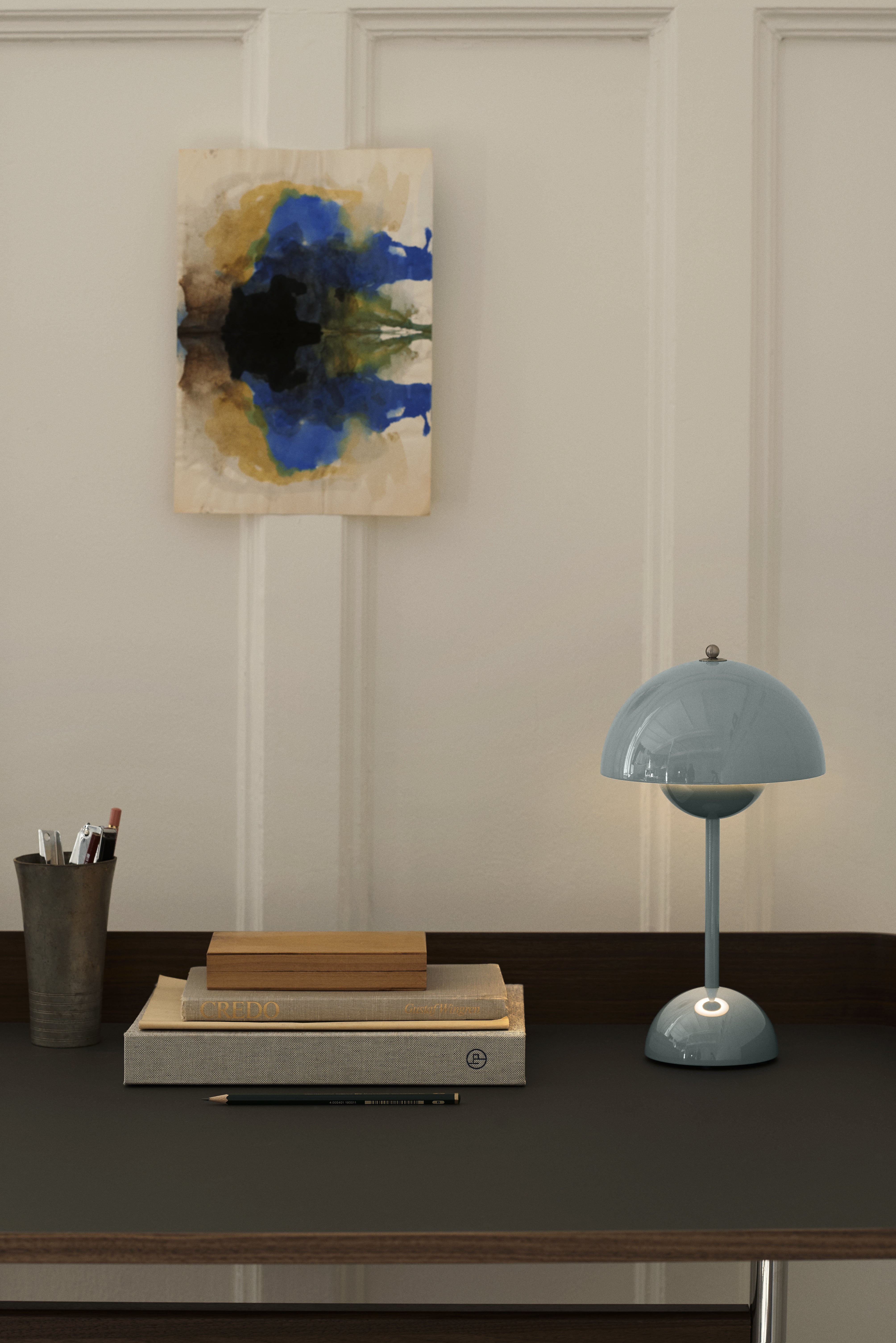 Lampa prenosná FLOWERPOT VP9 šedobluá