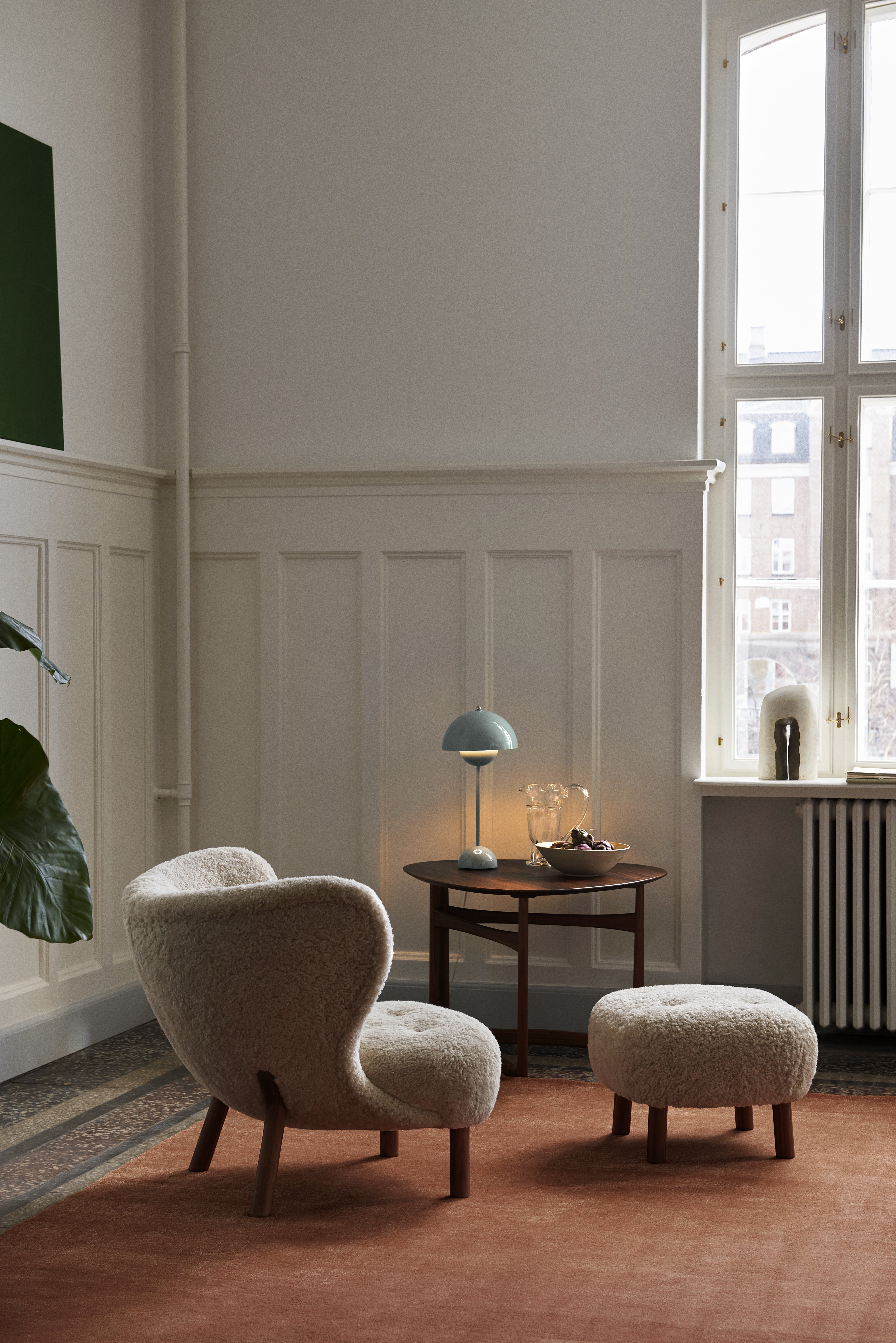Stolní lampa FLOWERPOT VP3 šedomodrá